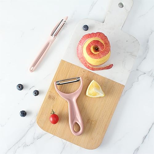 Miniatura 5 de Social Chef - Juego de 2 peladores de verduras con hoja de acero inoxidable, pelador en Y y pelador giratorio para pelar papas, verduras y frutas