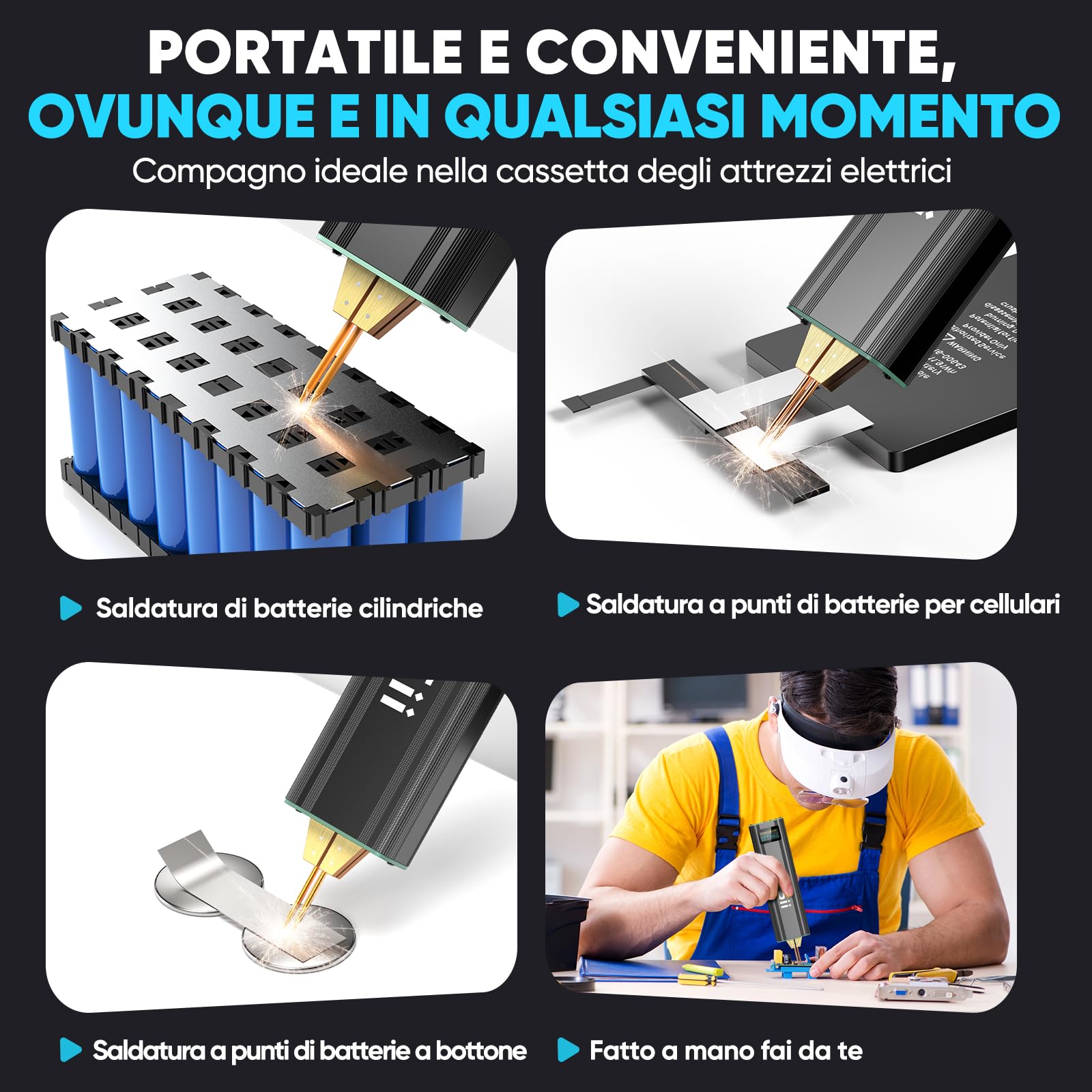 SEESII Saldatrice a Punti per Batterie - SE-209 Mini Saldatore a Punti Portatile Aggiornato 80 Marce con Batteria 5,0 Ah, Spot Welder per Lamiere di Nichel 0,1-0,2 mm, Ferro, Acciaio Inossidabile