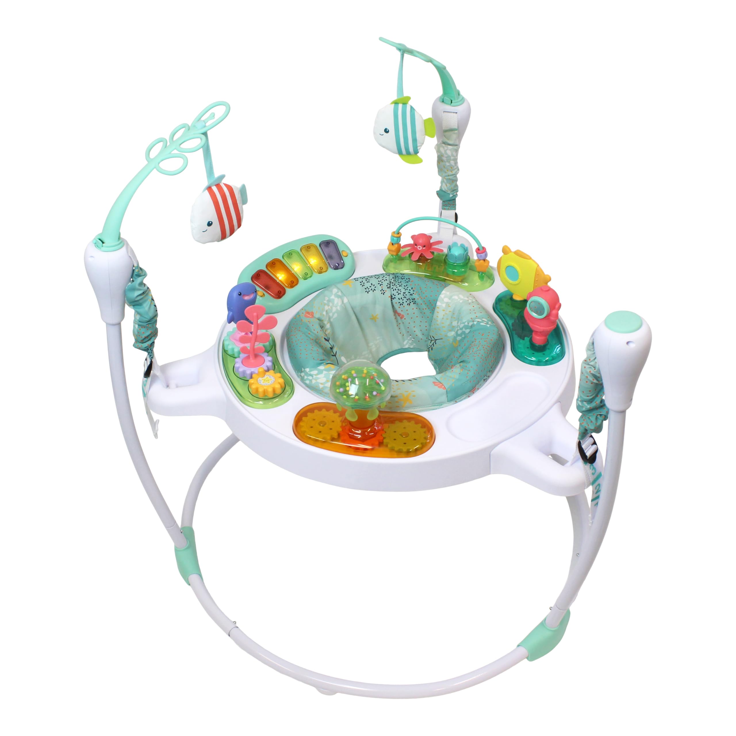 Infantino Magic Motion Activity Jumper, Under The Sea Baby Jumper with 360° Seat, Removable Piano, Lights & Music, Adjustable Height Activity Center,