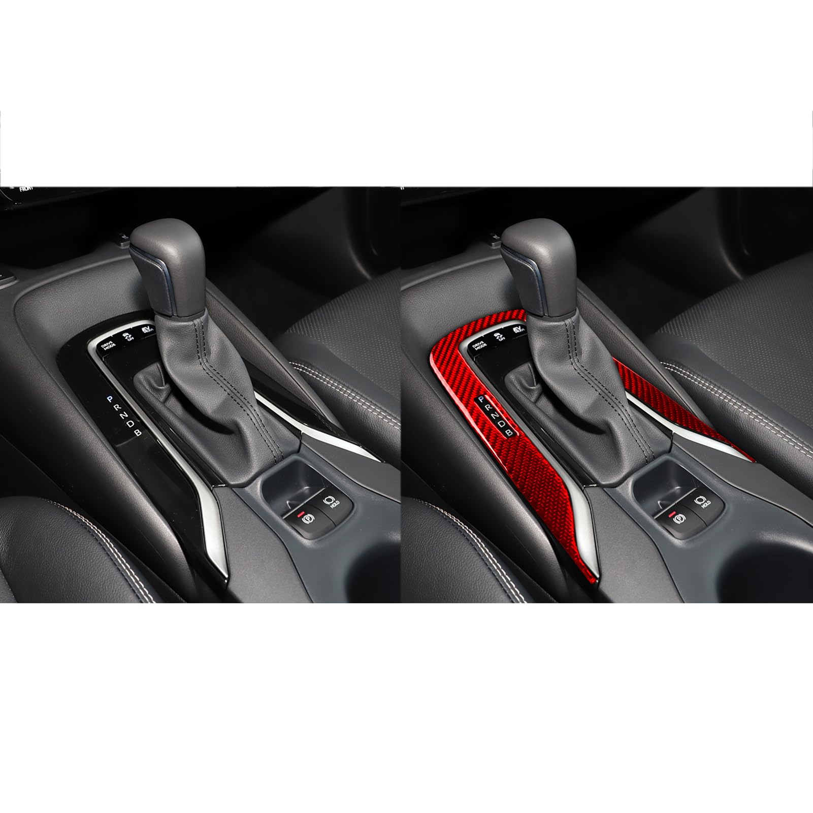 GDFJGD Gear Shift Trim -B for Toyota Corolla 2020-2026 Red Accessories | Soft Carbon Fiber | Upgrades for Car | Only for Left-Hand Drive | Anti-Scratch