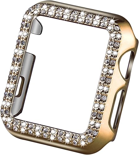 VIQIV Bling - Funda protectora para parachoques facial compatible con Apple Watch de 1.496 pulgadas, 1.654 pulgadas, 1.575 pulgadas, 1.732 pulgadas,