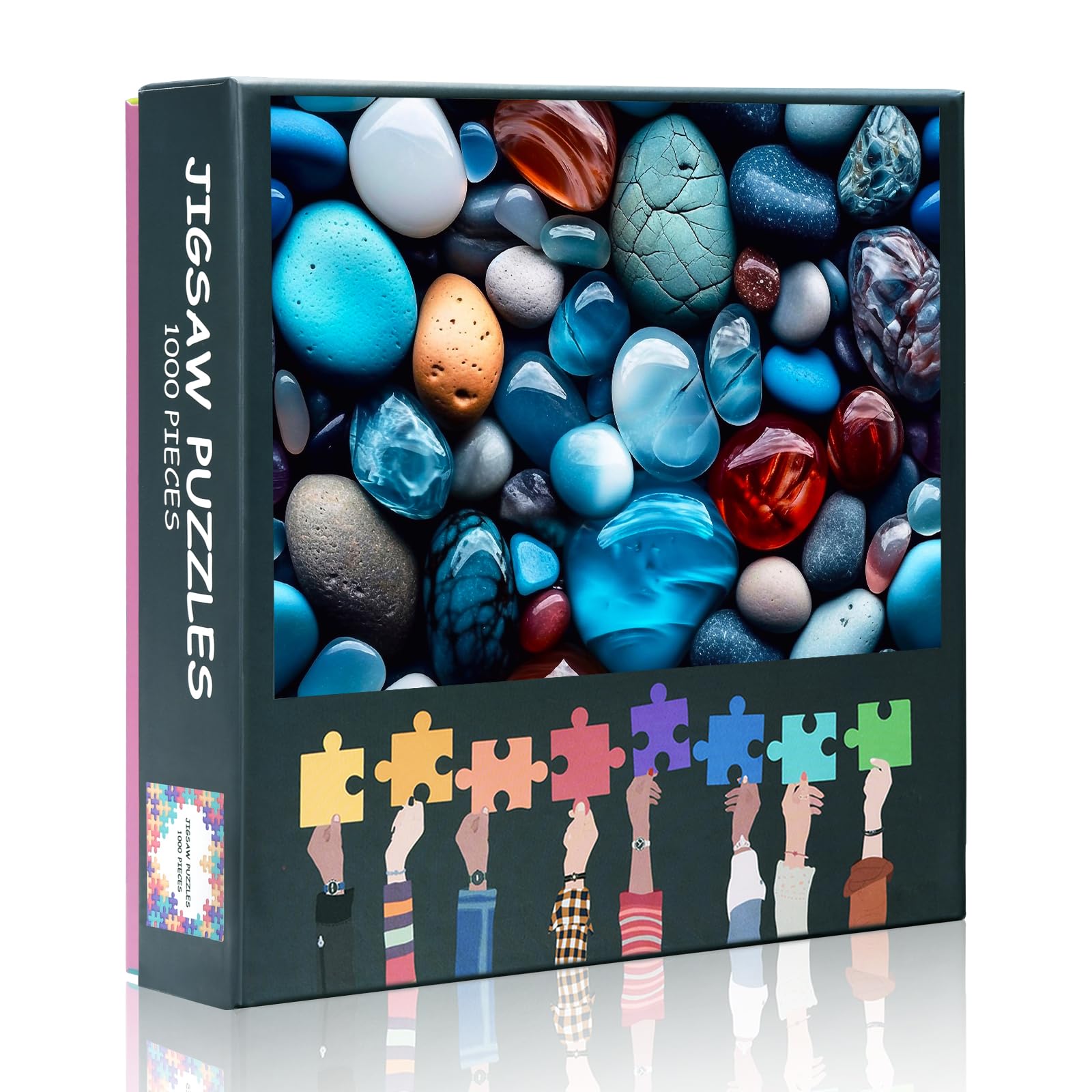 1000 Piece Abstract Stone Texture Jigsaw Puzzles - Vibrant Color Patterns and Natural Rock Formations - Artistic Puzzle for Adults, Teens, and Home Decor Projects