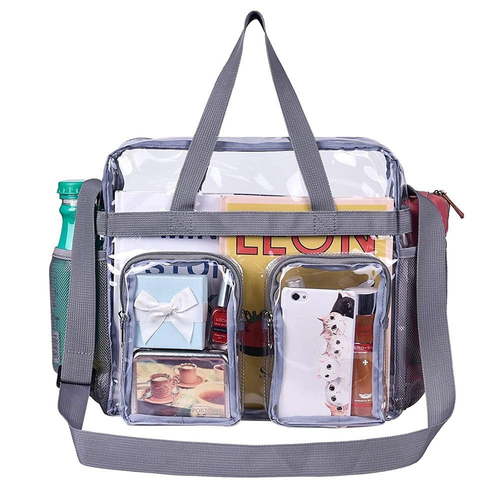 Bolsa transparente de 12 x 6 x 12 pulgadas, con correa reforzada de PVC, para eventos deportivos y conciertos, diseño a prueba de fugas