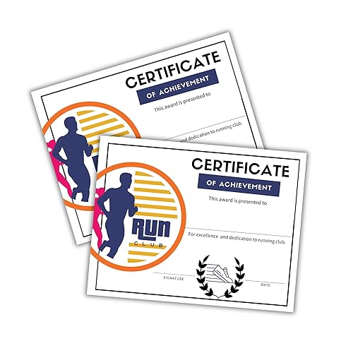 Running Track Cross Country Certificate of Achievement 50pk 8.5x11” Training