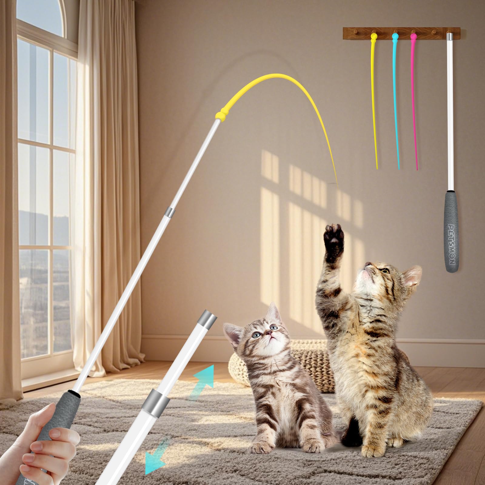 Amazon | 猫じゃらし 人気 猫 おもちゃ ネズミのしっぽ 伸縮できる