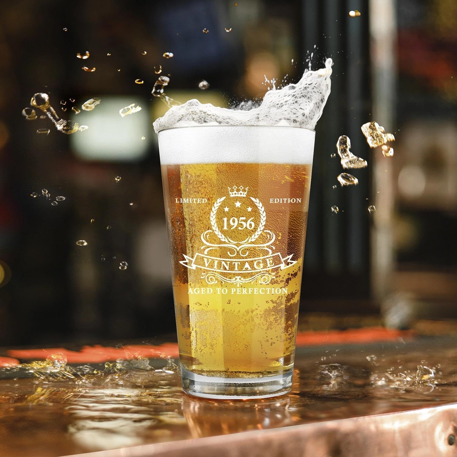 LIGHTEN LIFE 70th Birthday Gifts for Men 16oz,1956 Beer Glass in Barrel Box,70th Birthday Gift Ideas,1956 Pint Glass for 70 Years Old Dad,Husband - Image 5