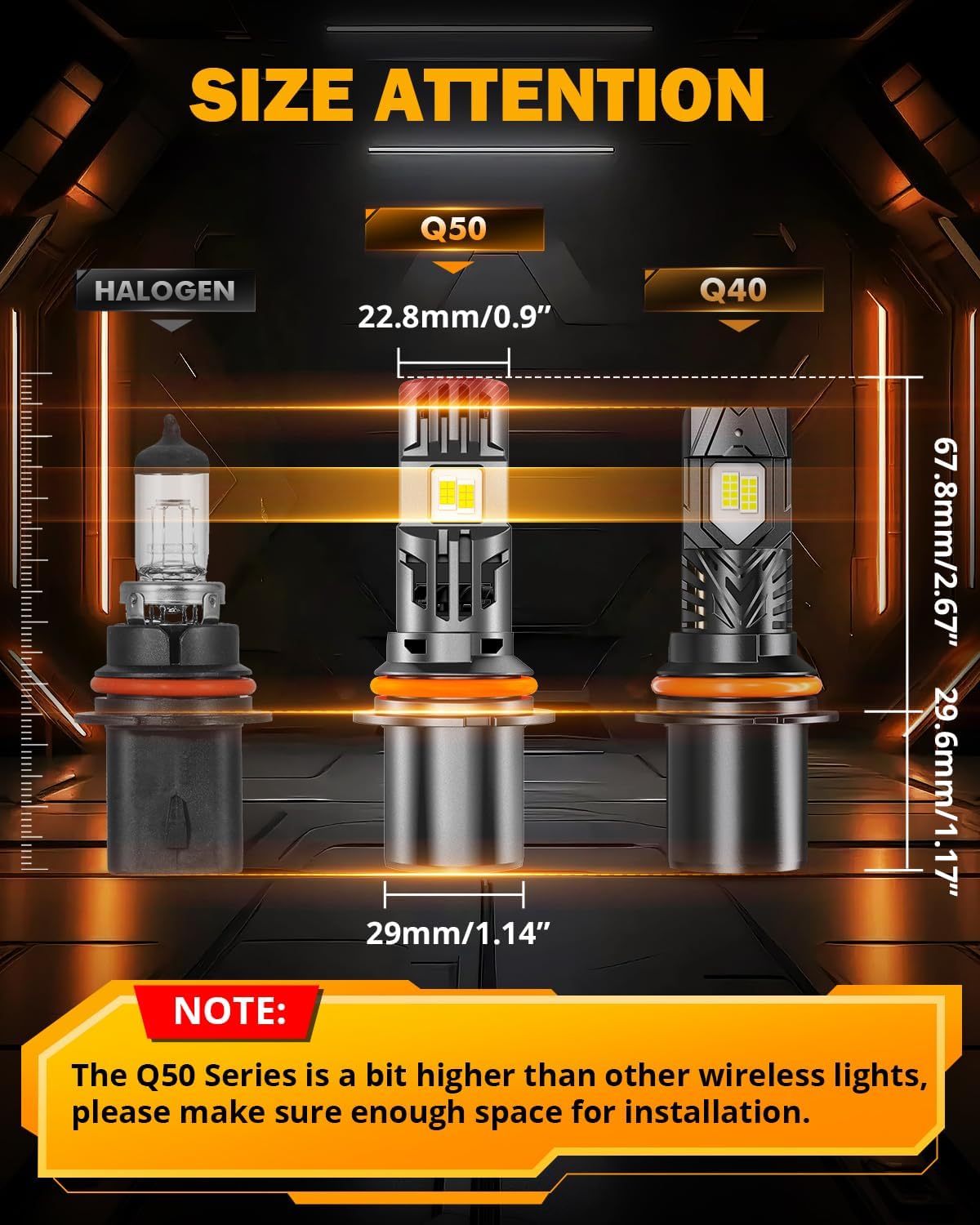 Auxbeam 9007 HB5 Fog Lights, Built-in Dual Fans, [Latest & Brightest] 130W 36000LM 900% Brighter Wireless 9007 Light For Off-Road Use