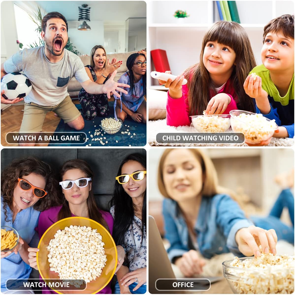 Hot Air Popcorn Popper Maker with Measuring Cup to Portion Popping Corn Kernels, DIY Flavor Oil-Free Healthy for Home Movie Party