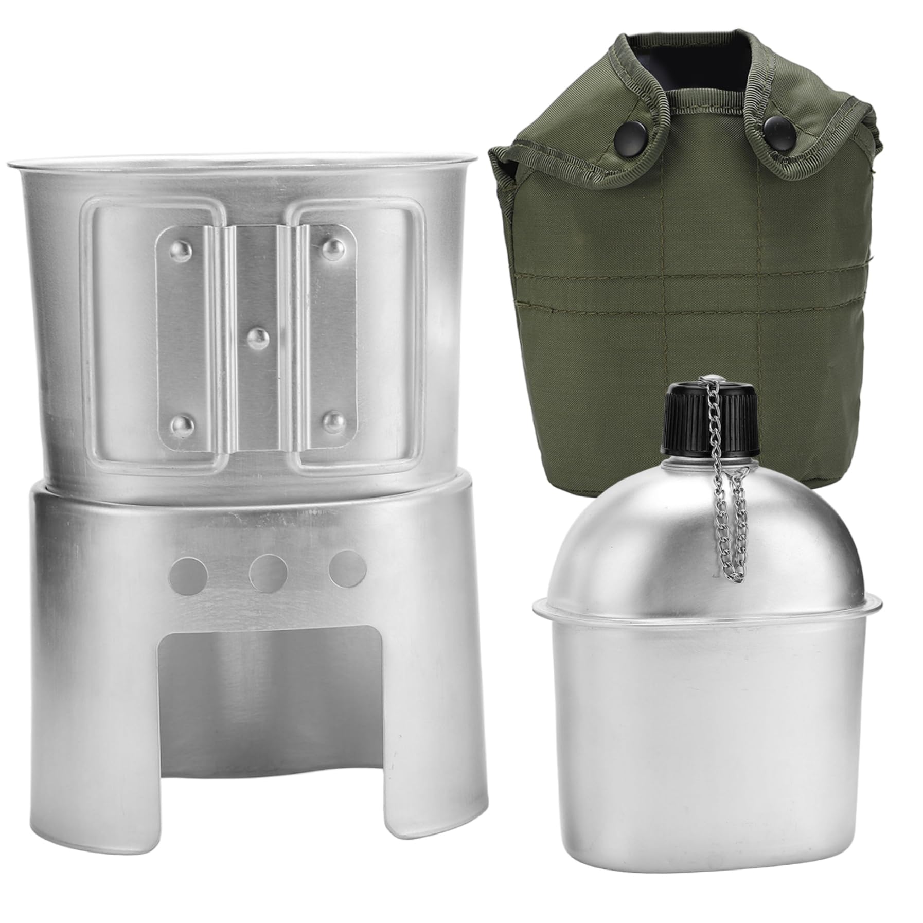 Cantine militaire en aluminium durable avec tasse ergonomique