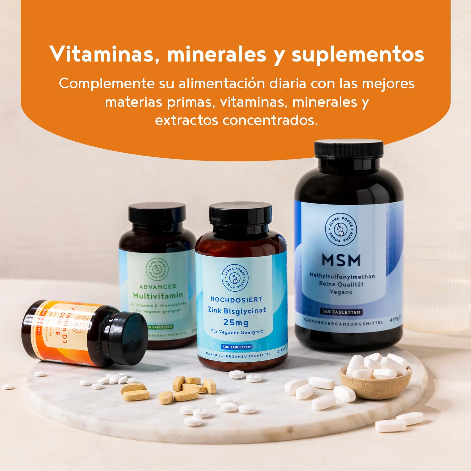 Vitamina D3 4000IU para 16 Meses, 500 Cápsulas. Vitamina D Alta Dosis, Sistema Inmunológico, Huesos y Salud General, Colecalciferol Vegetariano, Sin OGM, Alpha Foods