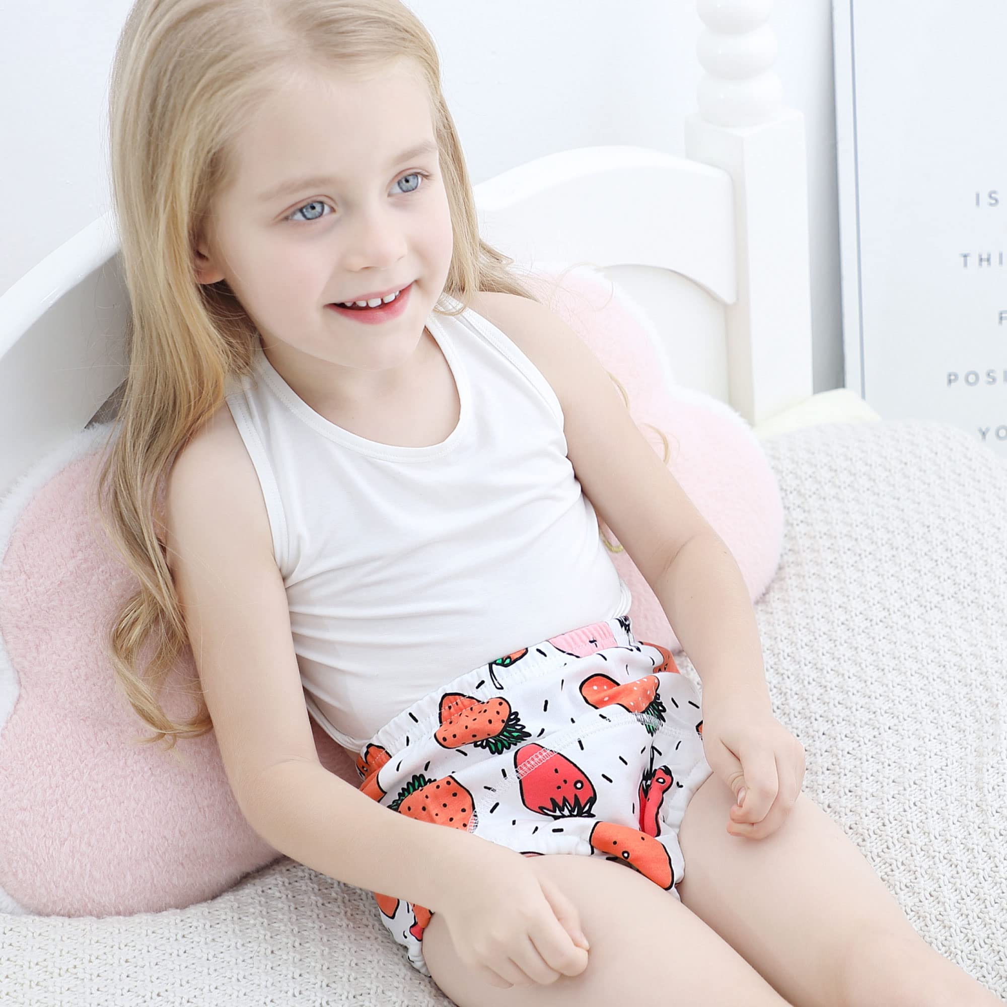 Potty Training Underwear Girls 2T, 3T, 4T, Biancheria Intima per Neonate, Confezione da 4 (3 Anni, Rosso Rosato)