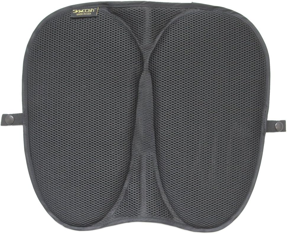 Skwoosh Universal Motorcycle Gel Cushion Seat Pad with Breathable mesh Fabric. Made in USA
