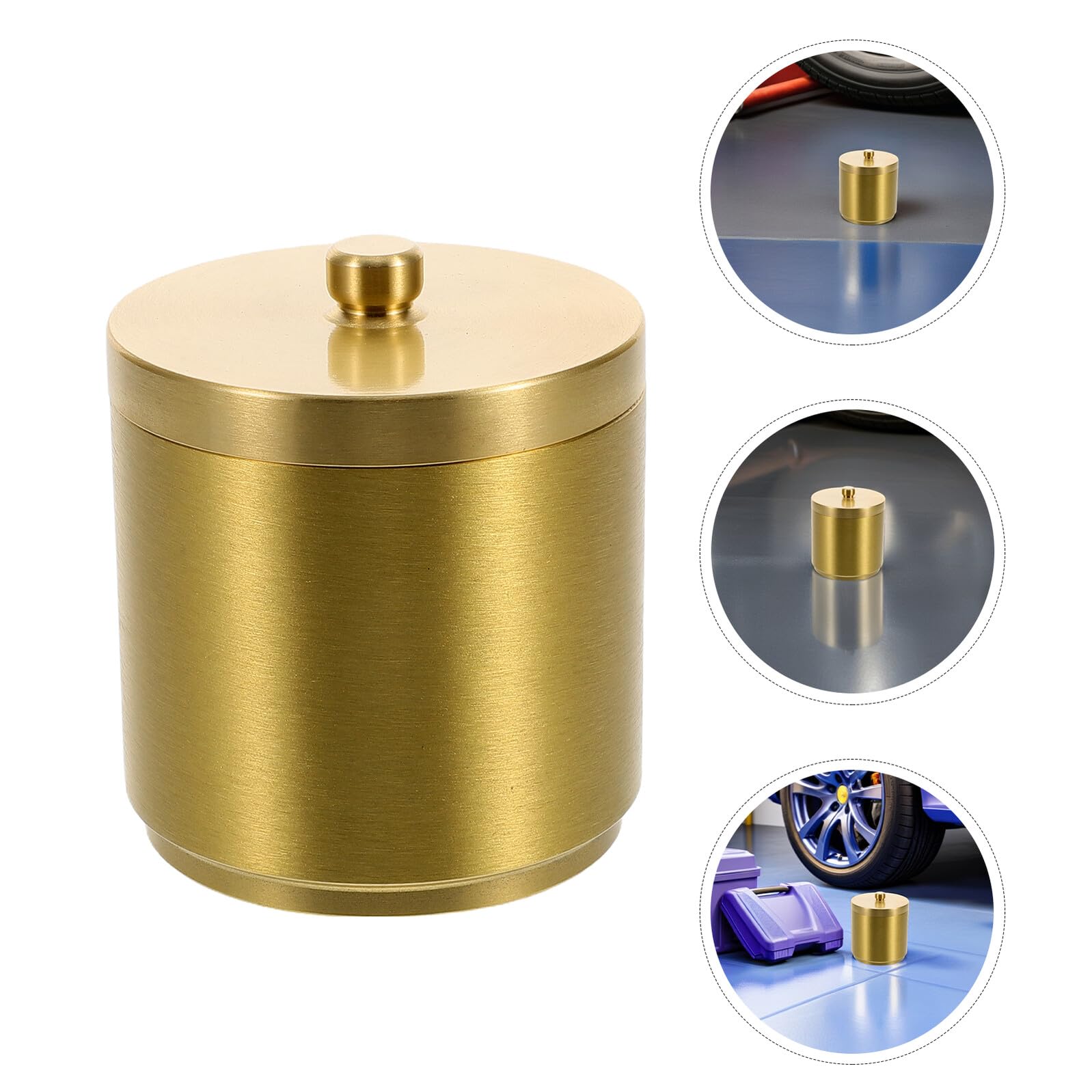 Lot de 2 Cendriers Voiture en Laiton avec Couvercle Sécurisé, Résistant la Chaleur, Design Élégant pour Conducteurs et Fumeurs, Accessoire Automobile Pratique