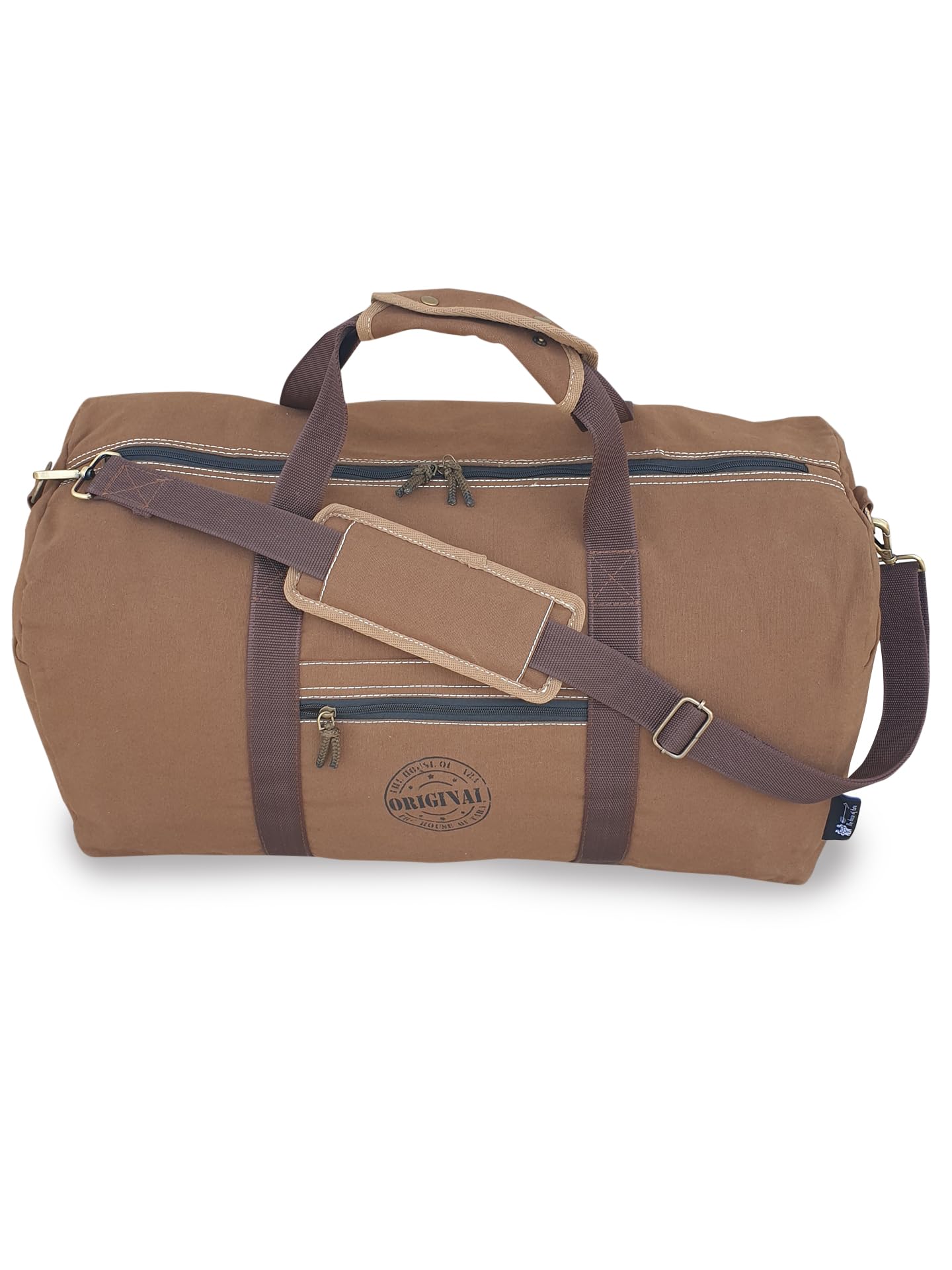 the house of tara Canvas Travel Duffle Bag | 53 litres | Sports Duffel | Gym Bags | for Men and Women | Detachable Broad Strap | Airline Carry-On Luggage | Oversize (Khaki Brown)-picture-15