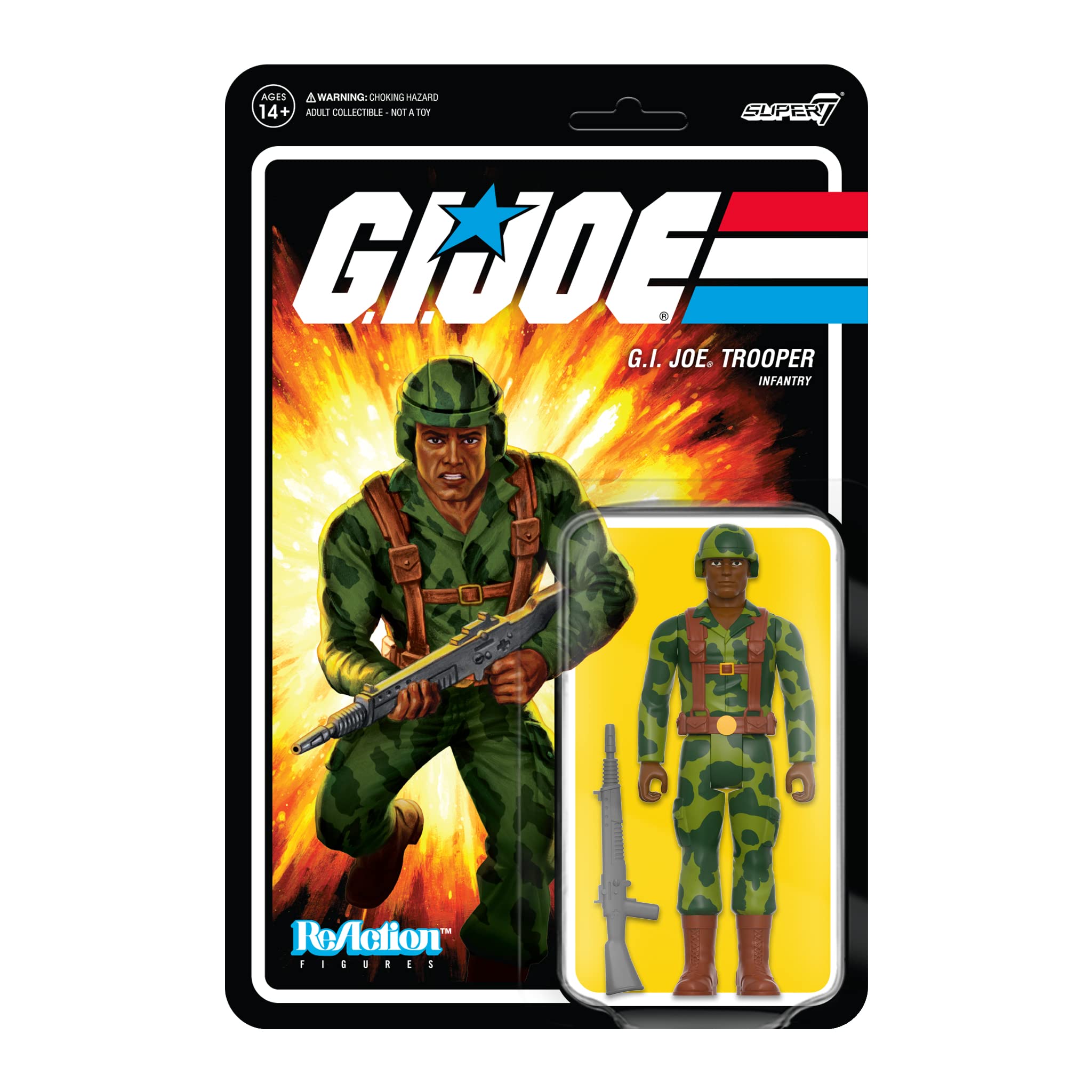 G.I. Joe Trooper (peau Blanche) - Figurine ReAction Super7 - Blister Neuf