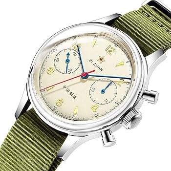 Amazon | SEAKOSS メンズ クラシック 38mm パイロット クロノグラフ