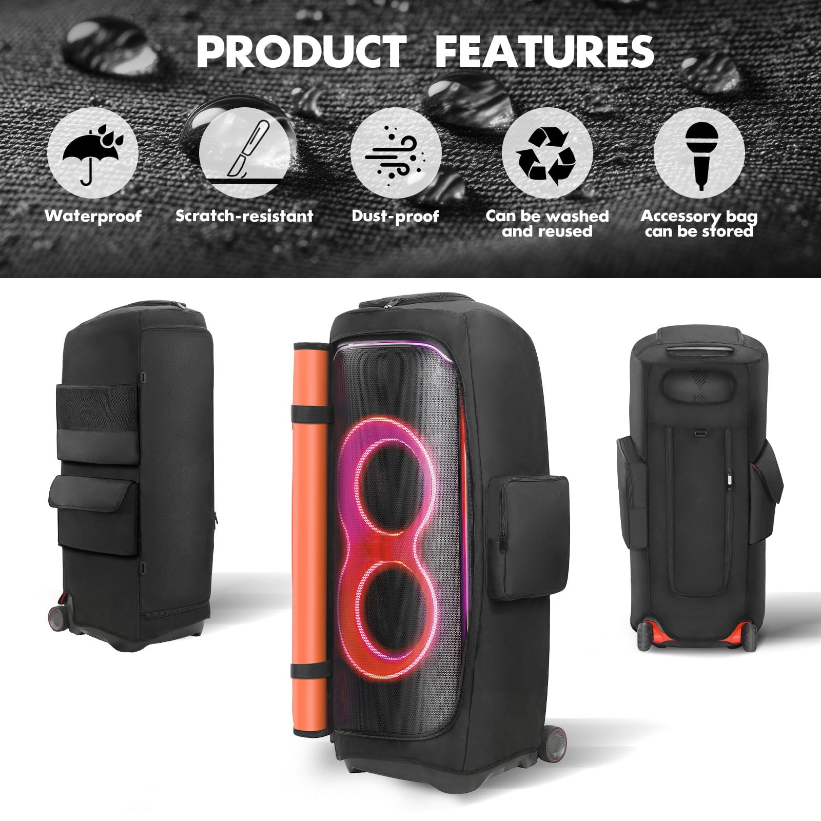 Dust Cover Case With Mic Pocket For Partybox Speaker Storage