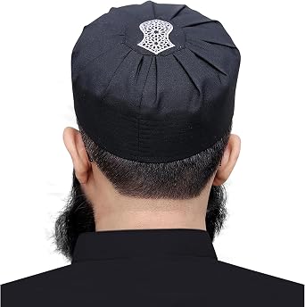Mens Premium Islamic Embroidered Sandal Soft Kufi Skull Cap Hat Topi Takke for Muslim Men Turban