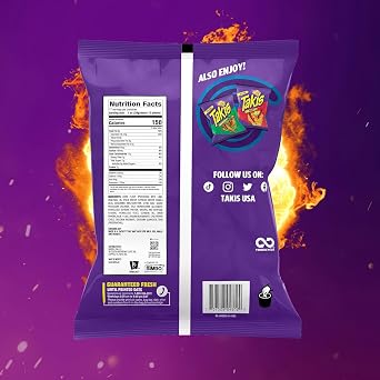 Bundle of Takis Fuego + Blue Heat (17 oz) Fiesta Size Bag, Hot Chili Pepper Flavored Extreme Spicy Rolled Tortilla Chips