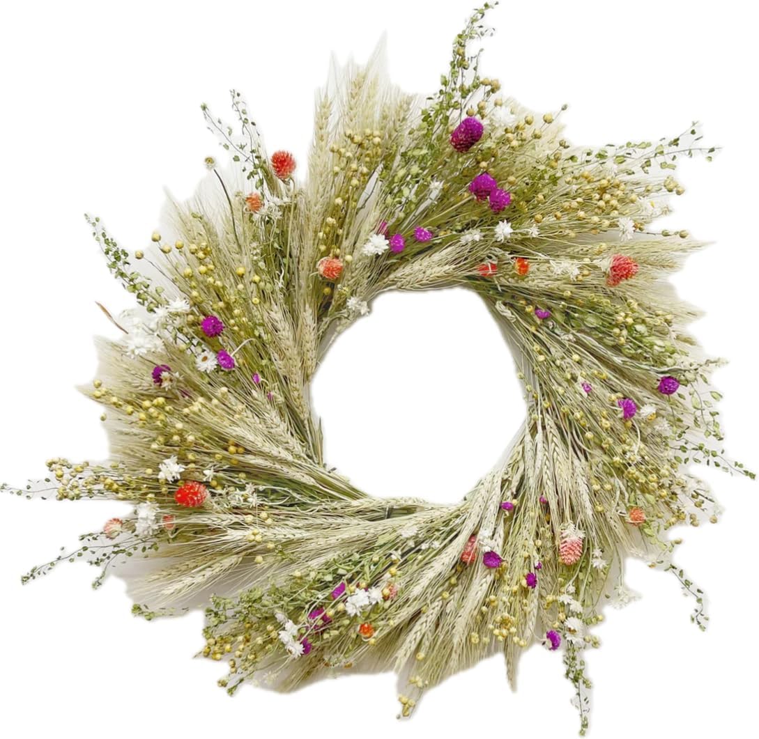 VanCortlandt Farms Natural Dried Flower Handmade Bonny Fields Wreath