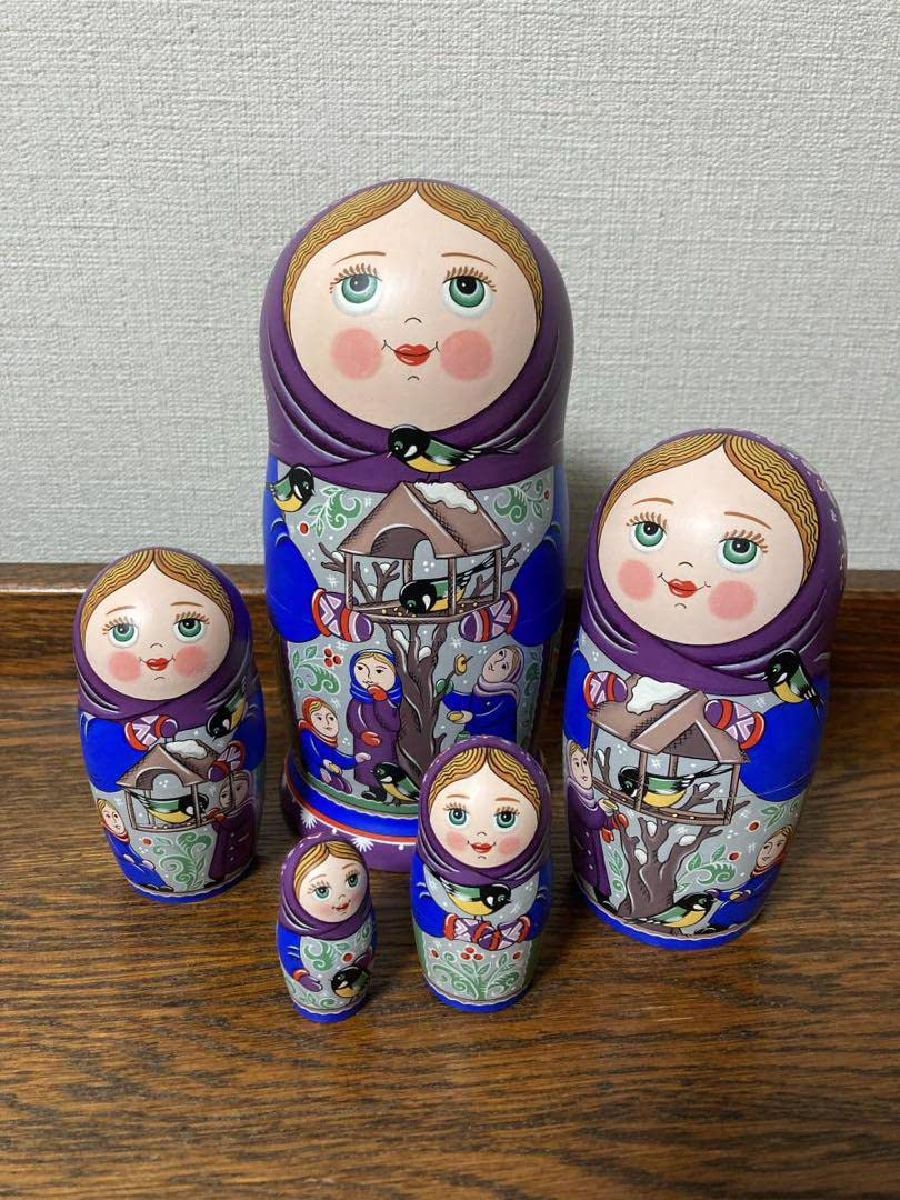 【みぃ】ロシア雑貨☆マトリョーシカ(5P) ファーマーズ オリガ作 みぃ様専用】ロシア雑貨☆マトリョーシカ(5P) ファーマーズ