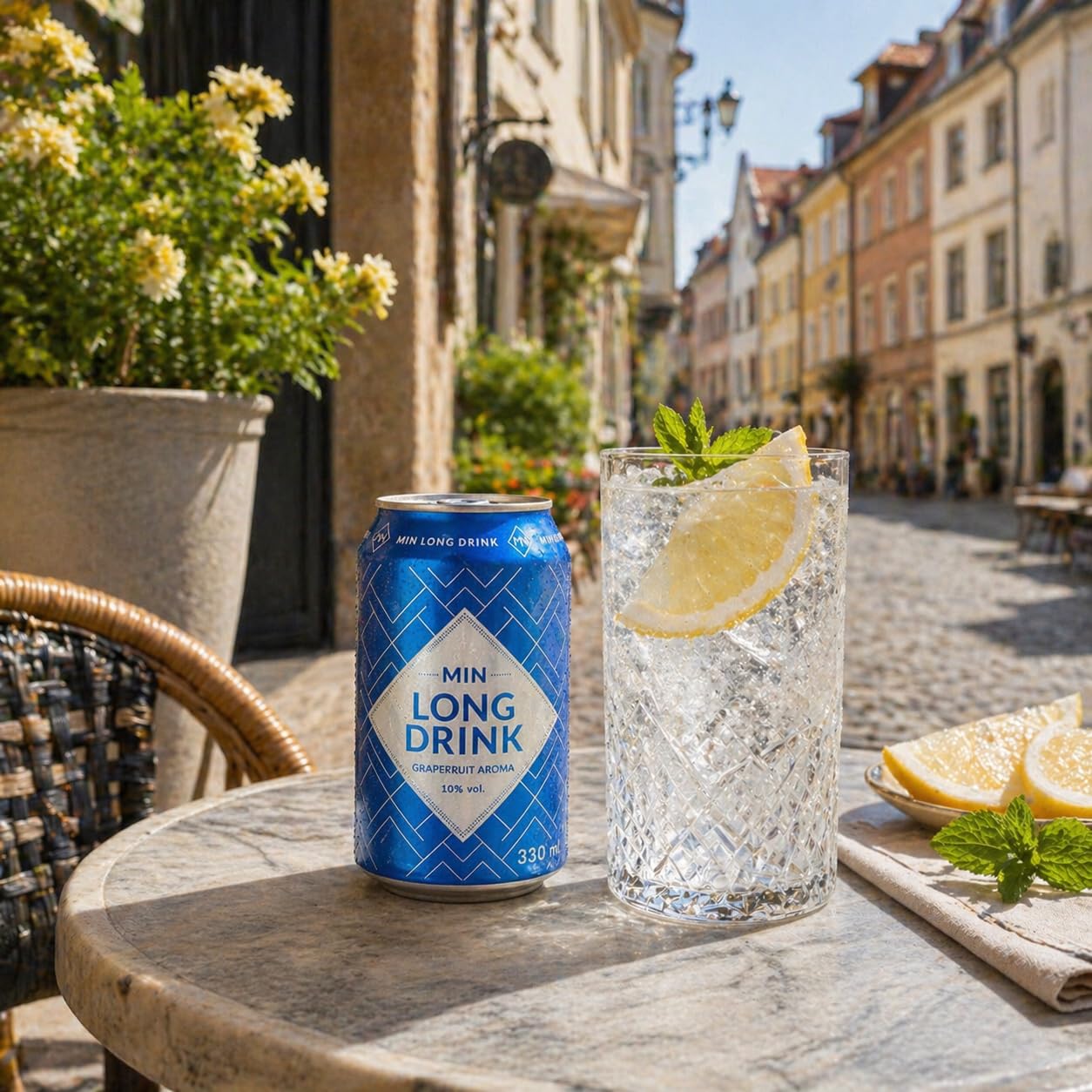 MIN Long Drink Grapefruit – Lonkero – Finnisches Nationalgetränk – Premium Gin-Longdrink – Fertig servierbereit – Nachhaltig produziert in Finnland – 10% Vol. – Glutenfrei – 12×0,33 L – 3 € Dosenpfand
