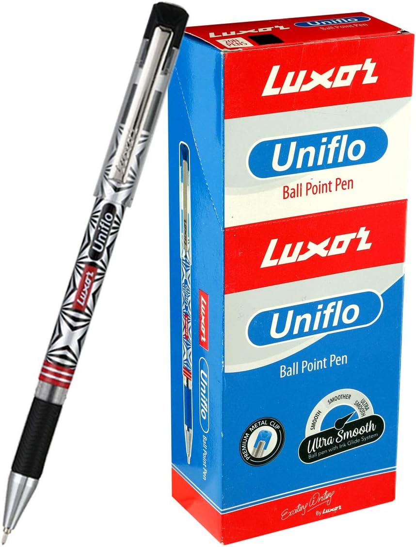 Luxor Uniflo Ball Pen in Classic Black, Pack of 20, Perfect for Smooth Writing Experience