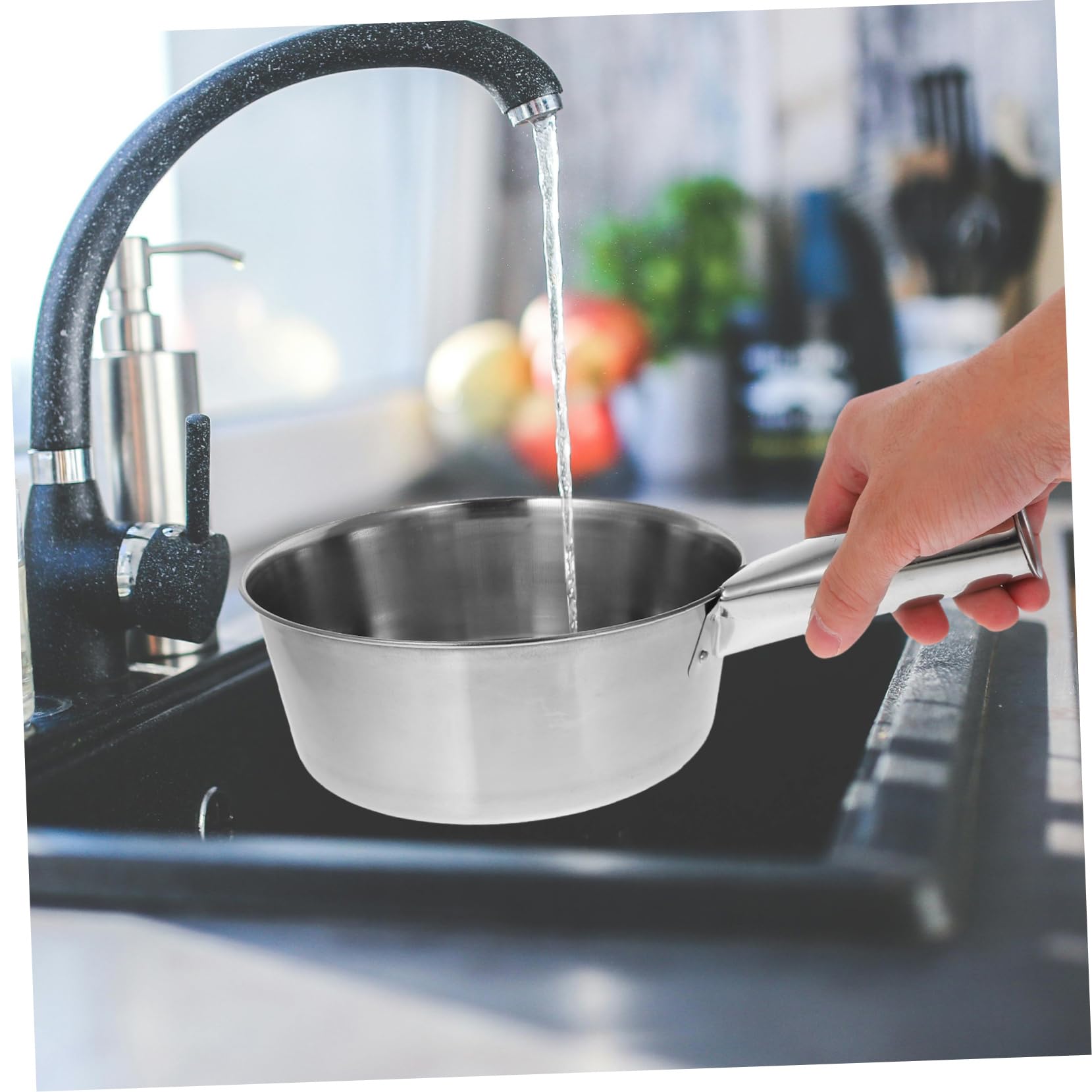 FUNOMOCYA Cooking Water Ladle Stainless Ladle Soup Spoon Large Size Replacement Scoop Easy to Clean