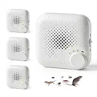 Ultrasonic Pest Repeller with 4 Auto Modes, Plug in Mouse Rodent Repellent Indoor for Spider Mice Rats Mosquito Roach Ant, Lock & Foldable Silent Pest Control for Home Kitchen Garage, 4 Pack