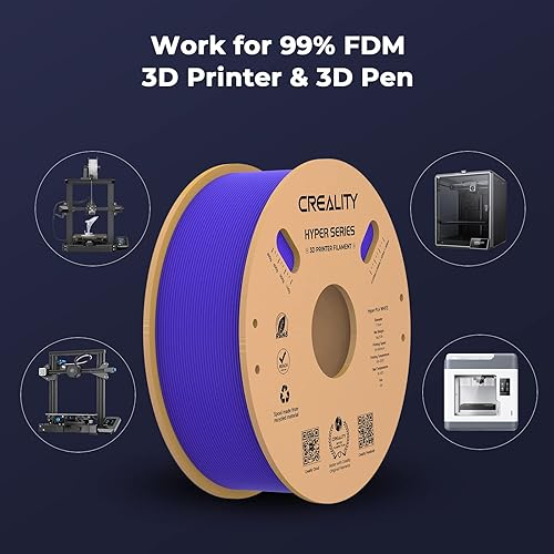 Miniatura 4 de Creality Filamento PLA de 0.069 pulgadas, color rojo, filamento de impresora 3D de ácido poliláctico de 0.069 in, menos burbujas sin olor, filamento