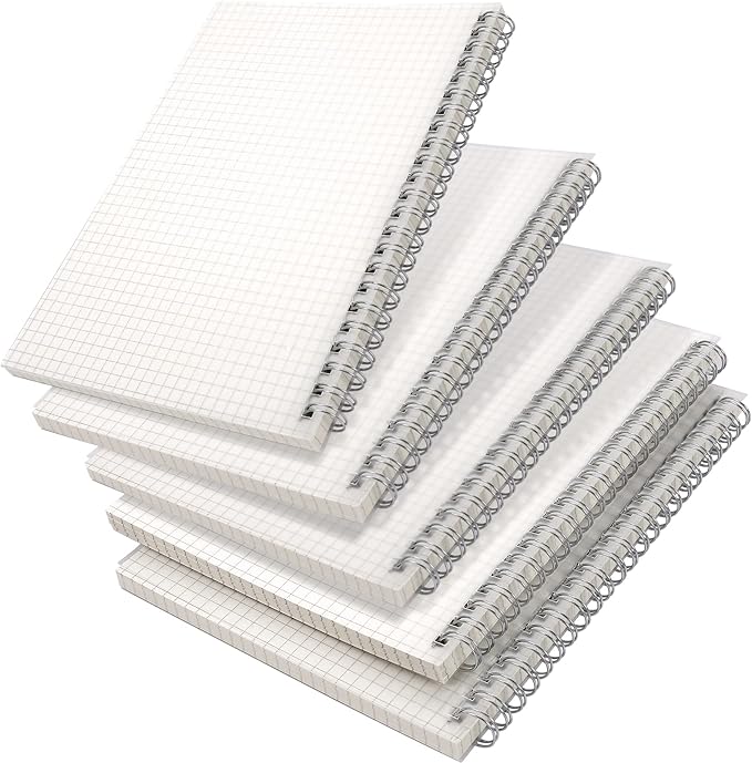 Blcculi 5 Pack Graph Notebook,A5 Graph Paper Notebook