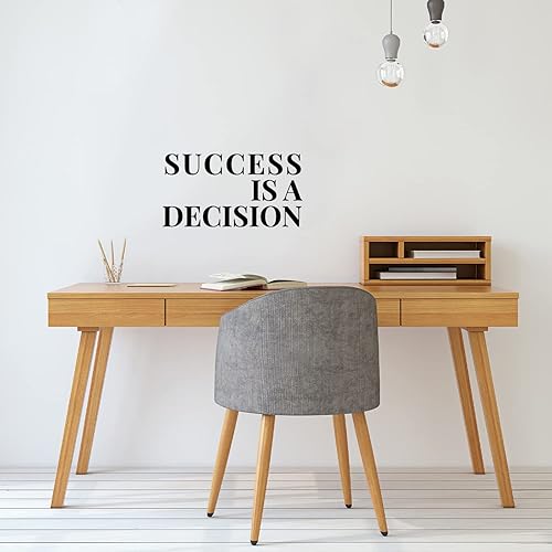 Calcomanía de vinilo para pared  El éxito es una decisión  6 x 12 pulgadas  Calcomanía moderna con cita de objetivos motivacionales para el hogar,