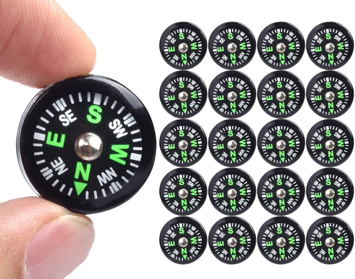 20 Mini Oil-Filled Button Compasses for Kids’ Hiking & Camping Activities 20 Mini Oil-Filled Button Compasses for Kids’ Hiking & Camping Activities
