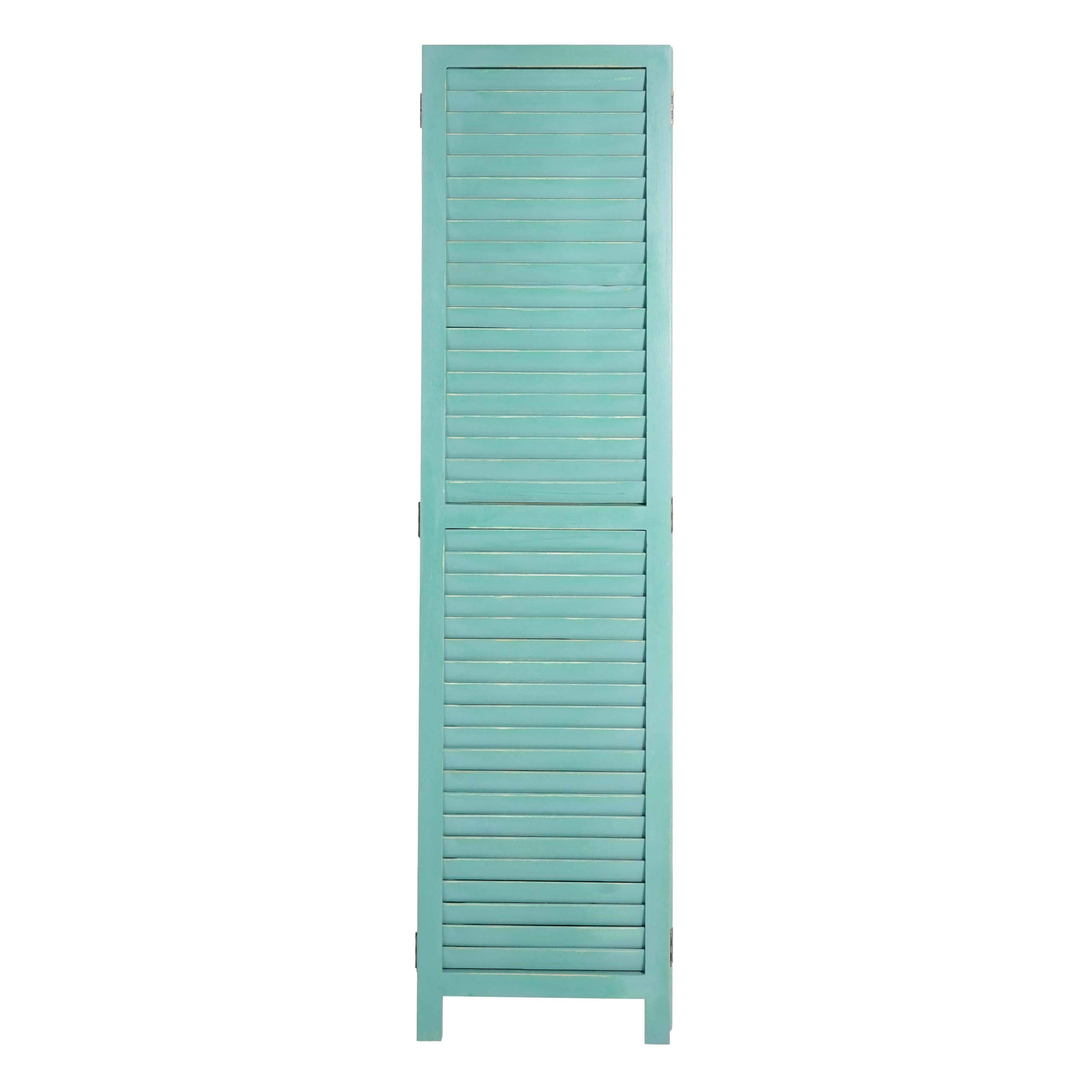 Mendler Parawan HWC-C30, ścianka działowa, ochrona przed wzrokiem, styl shabby vintage, 170 x 120 cm – zielony