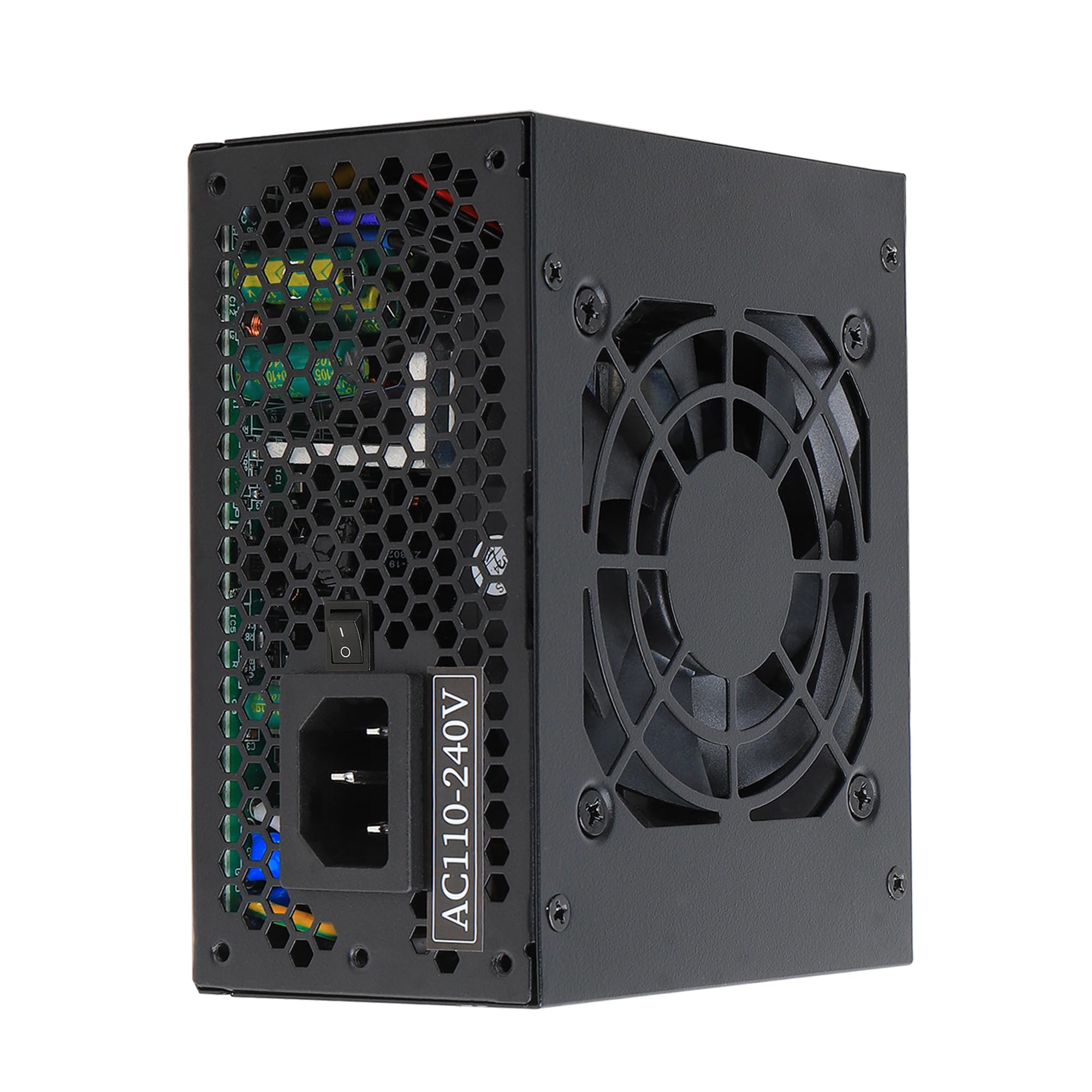 ESGAMING - Fuente de alimentación SFX de 500 W, fuente de alimentación activa PFC PSU silenciosa de 80 mm, ventilador FDB para servidor de juegos de computadora, computadora de factor de forma SFX