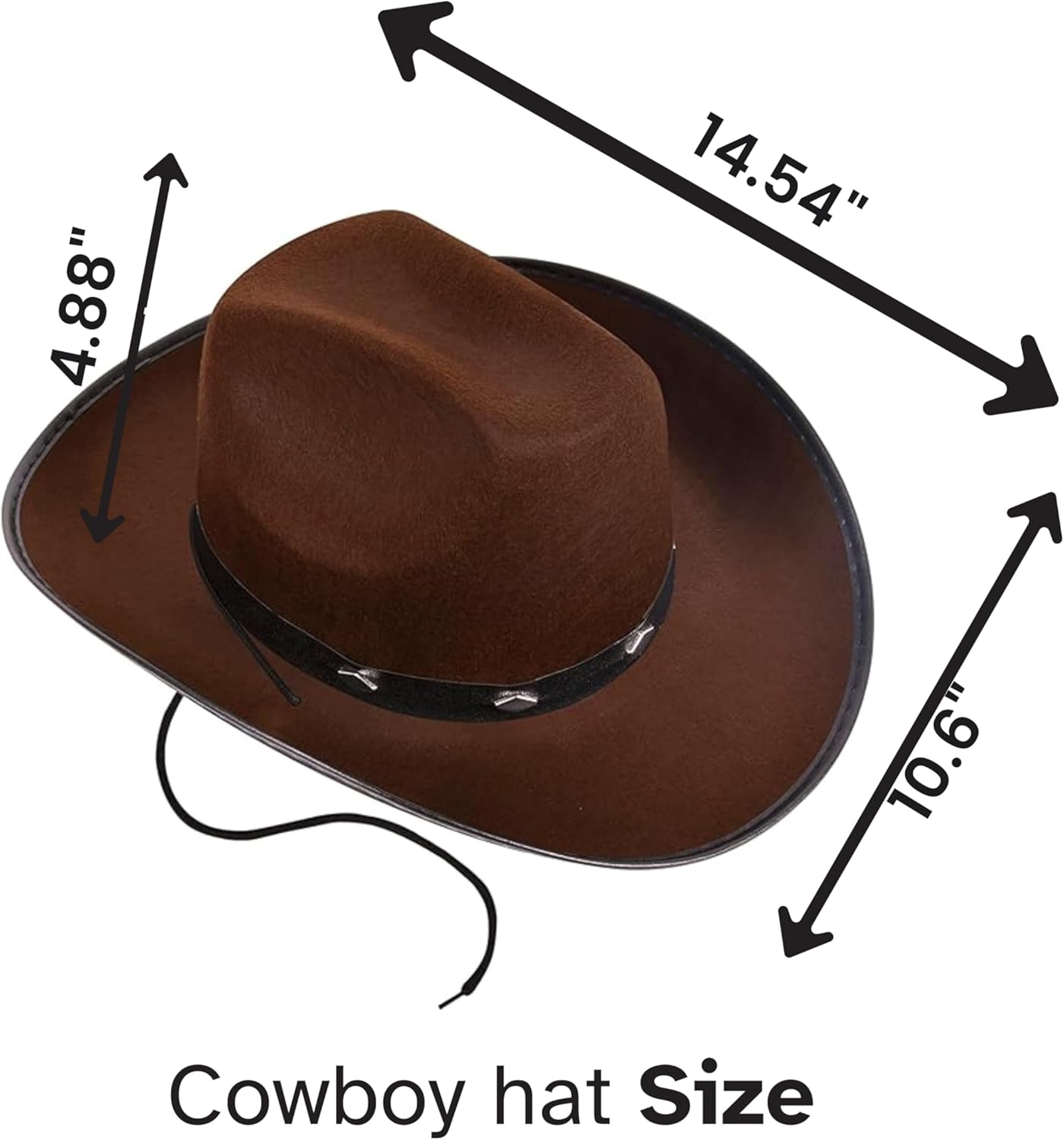 Kangaroo Mens Felt Cowboy Hat for Men Western Style Wide Brim Cowgirl Hat, Cowboy Costume Accessories for Men for Easter - Image 2