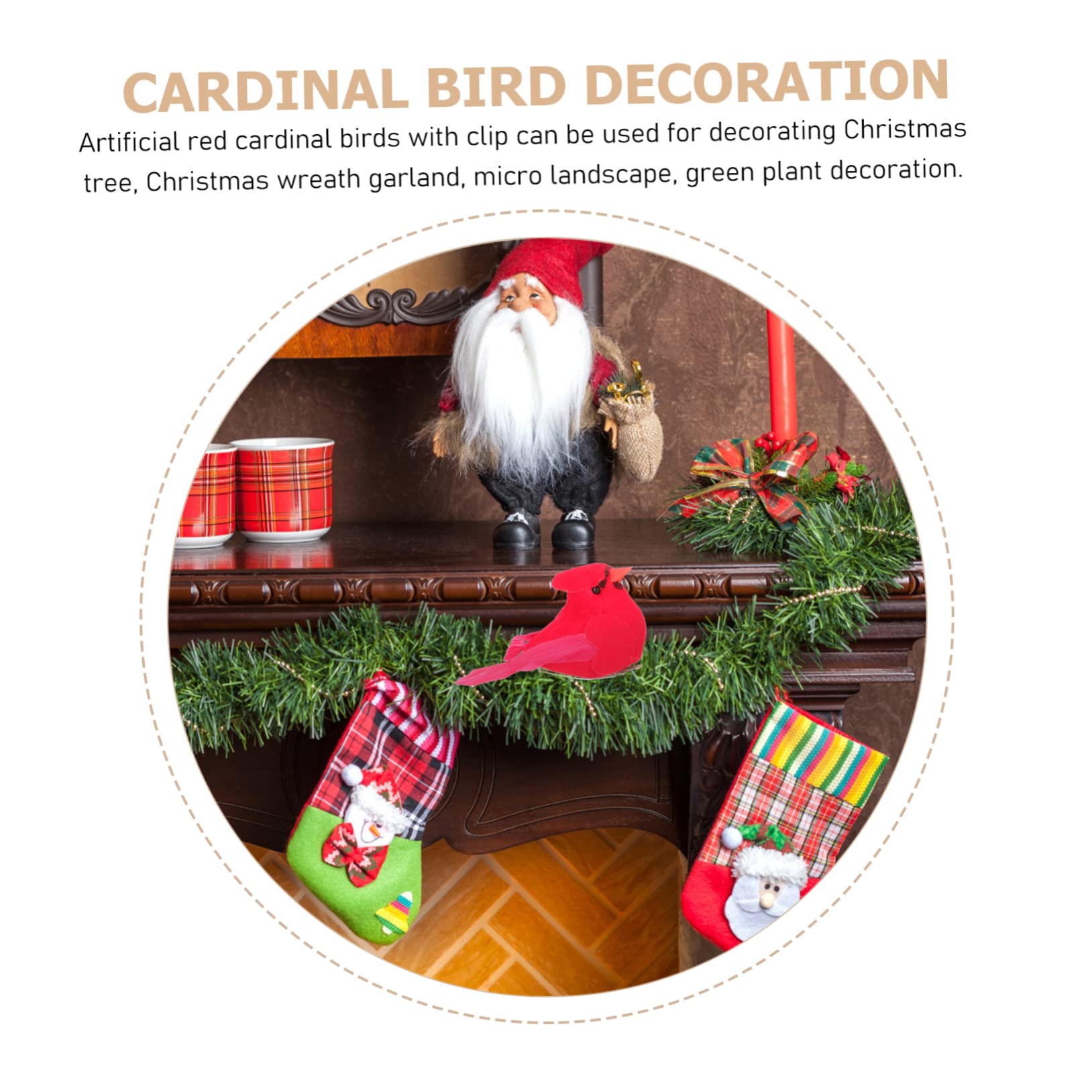 Cabilock 5 Set Di Piccole Statuette Di Uccellini Decorazioni Per Lalbero Di Natale Statuette Di Uccellini Cardinali Decorazioni Da Tavolo Per La Casa 6 Pezzi*5