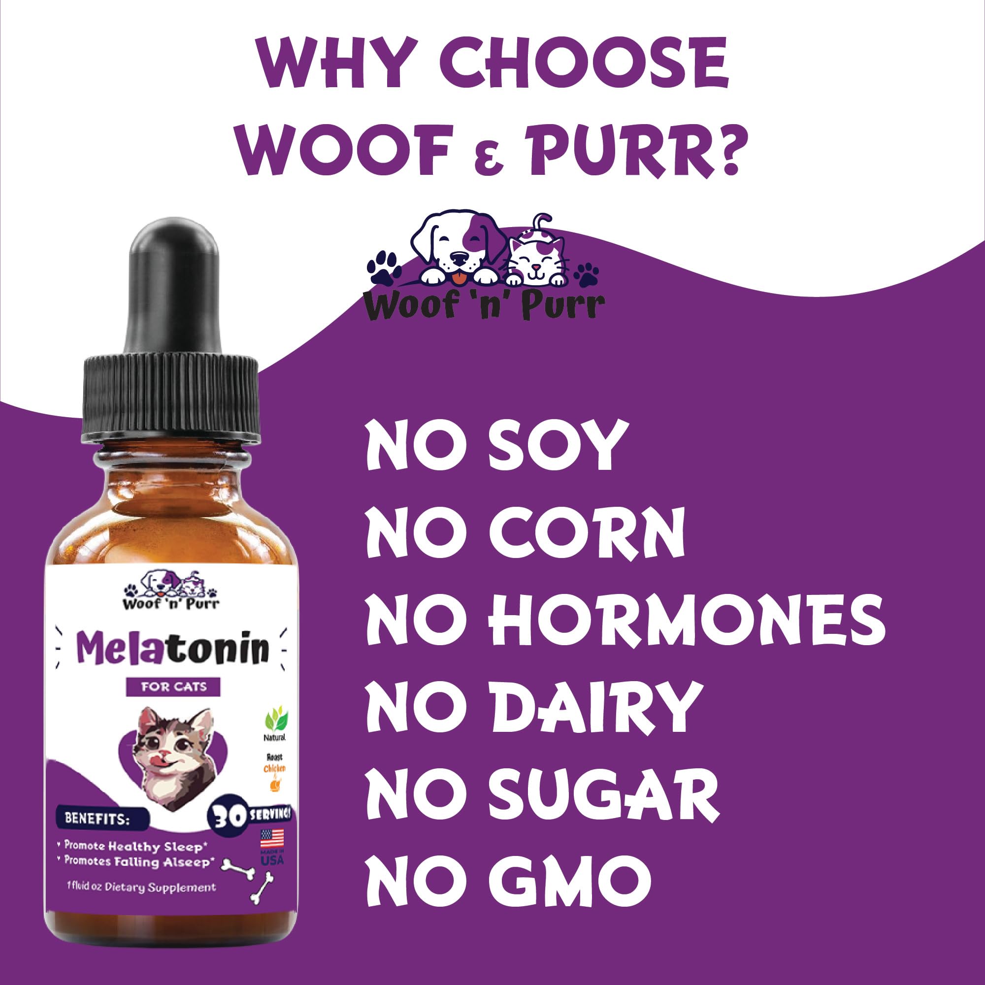 Melatonin for Cats | Supports Healthy, Restful Sleep for Your Cat | Cat Stress Relief | Cat Calming | Cat Anxiety Relief | Cat Melatonin | Anxiety Relief for Cats | Cat Sleep Aid | 1 fl oz - image 5