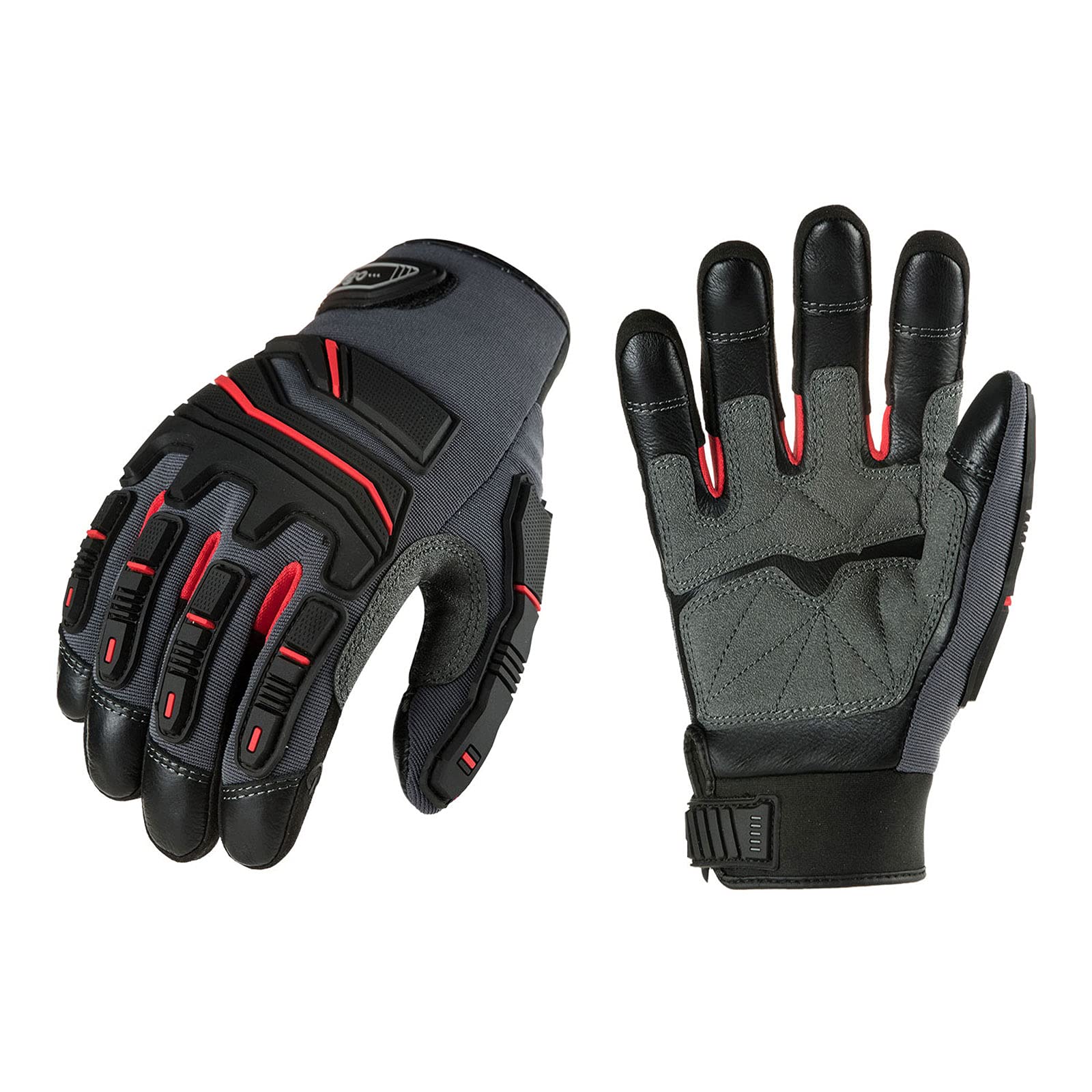 Vgo... Work Gloves Men Touchscreen Anti Impact,Utility Gloves in Goat Leather for Warehouse Mechanics Carpenter, 1 pair (XL,Brown,GA9617) — view 12