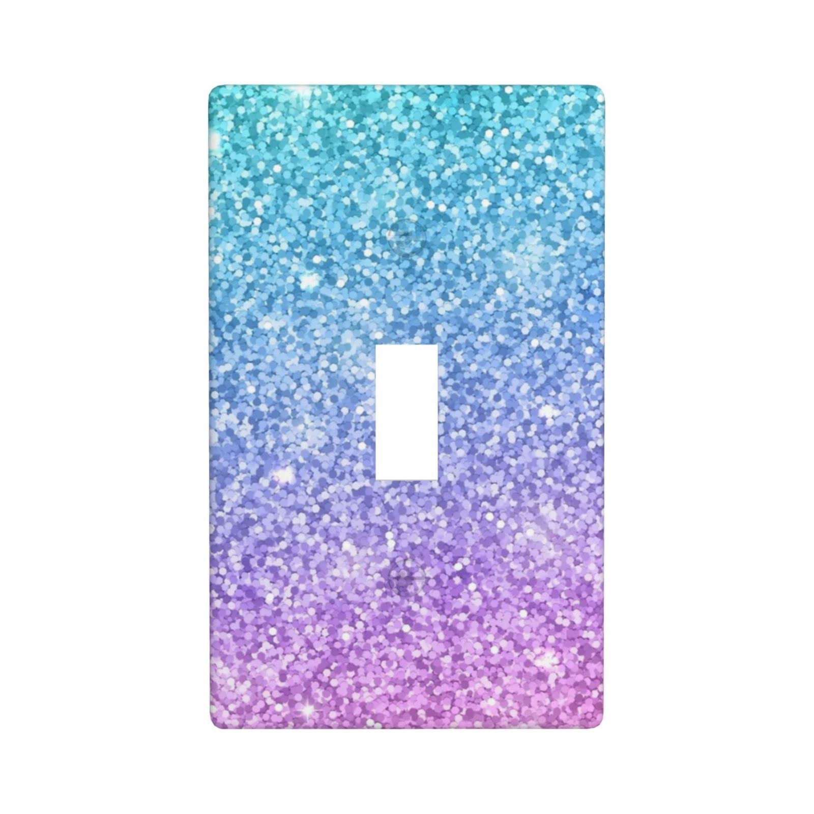 Sparkle Purple Light Switch Cover Wall Plate, Bling Single Toggle Light Switch Covers, 1 Gang Switch Plate Covers Wall Plates Decorative for Kitchen