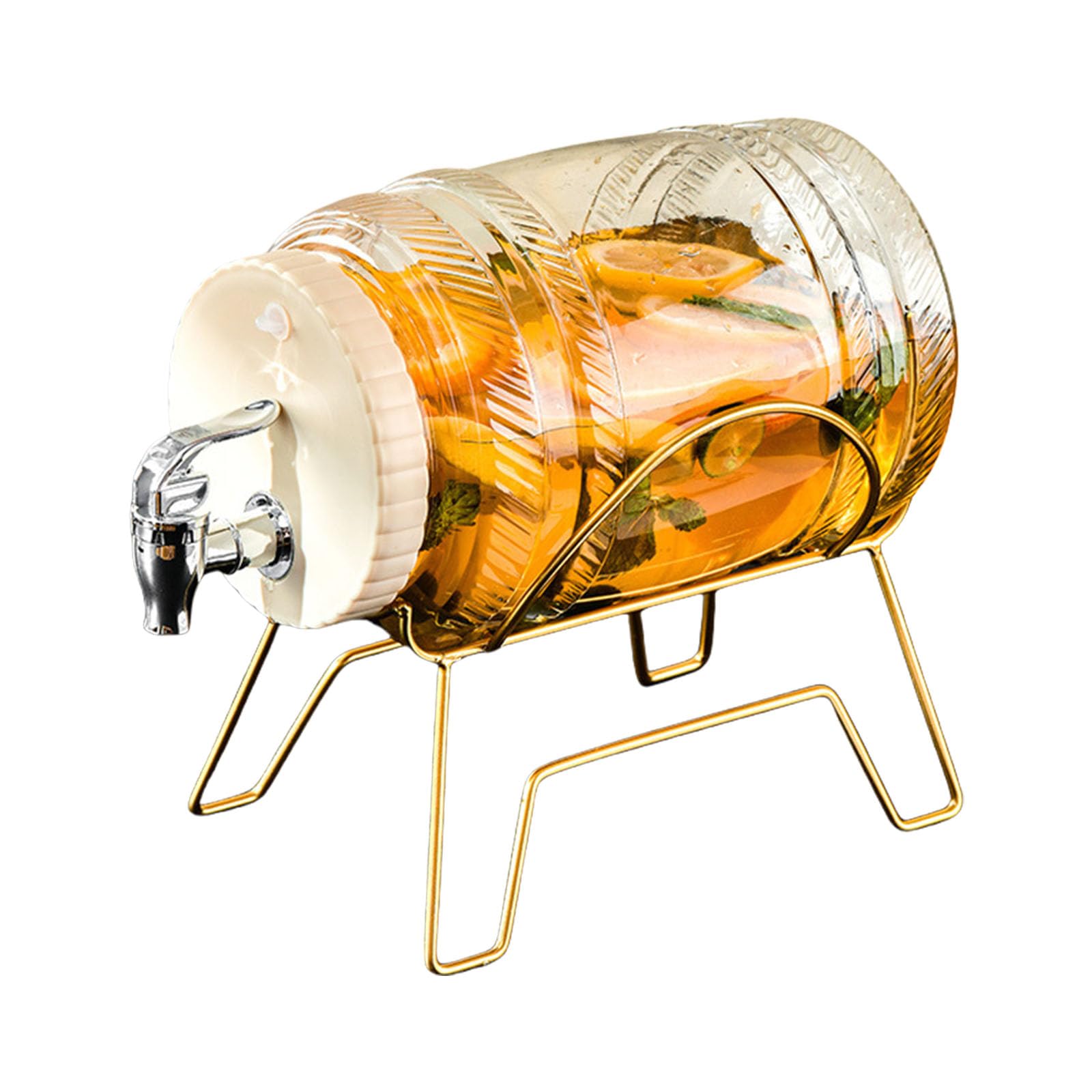 Buxuaaaa Clear Beverage Dispenser with Stand 3.50L Ice Teas Brewing Container Fridges Drinks Dispensers Cold Drink Holder Cold Water Kettles with Faucet