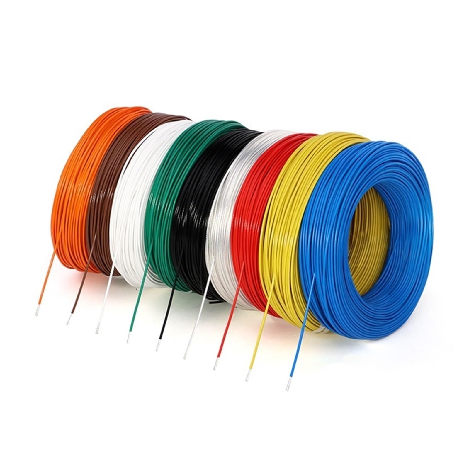 Przewody PTFE 2/5/10 M Izolowany, Posrebrzany Przewód Miedziany 26 24 AWG Kabel Sygnałowy Słuchawek Audio(White,10m 24AWG)