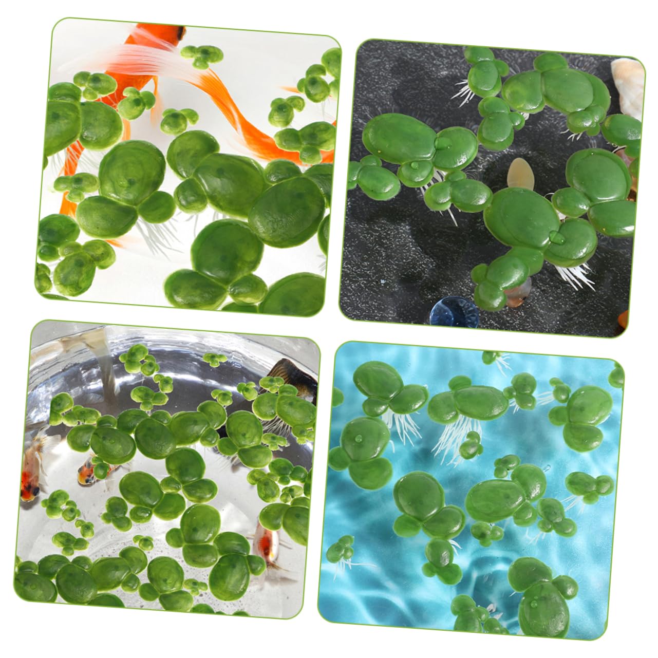 Cabilock 450piezas Plantas Flotantes Artificiales De Lenteja para Acuarios Decoración Natural Resistente y Liviana para Tanques De Peces