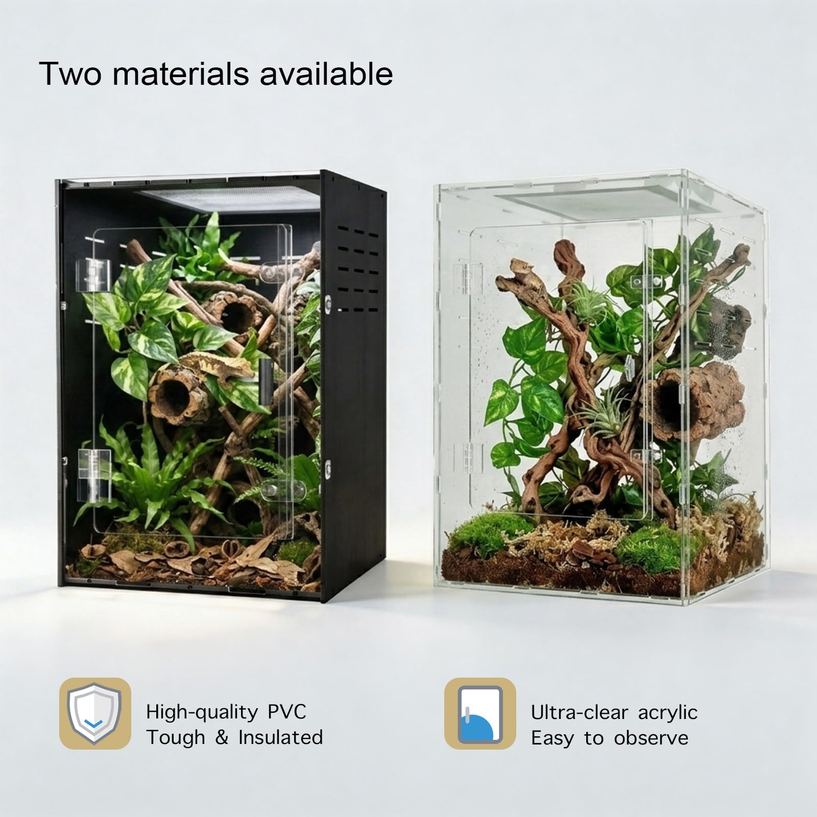 Recinto para reptiles de 10 galones, ambiente oscuro, hábitat similar a una cueva para lagartos, serpientes y arañas