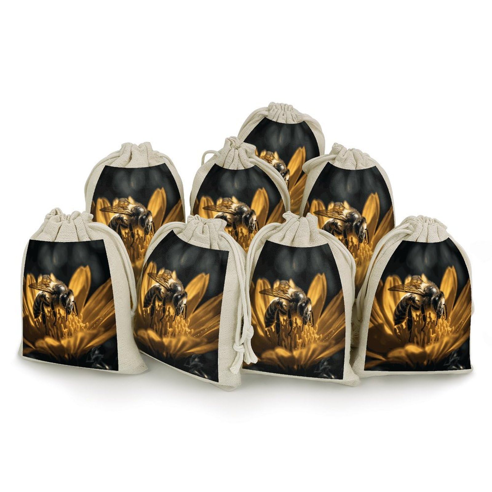 Adfgyerh Style Serious Bee Bags With Drawstring Reusable,Jewelry Bags 4.9 X 6.7 Inch, Set Of 8,Gift Bags For Party Wedding Storage Home Supplies