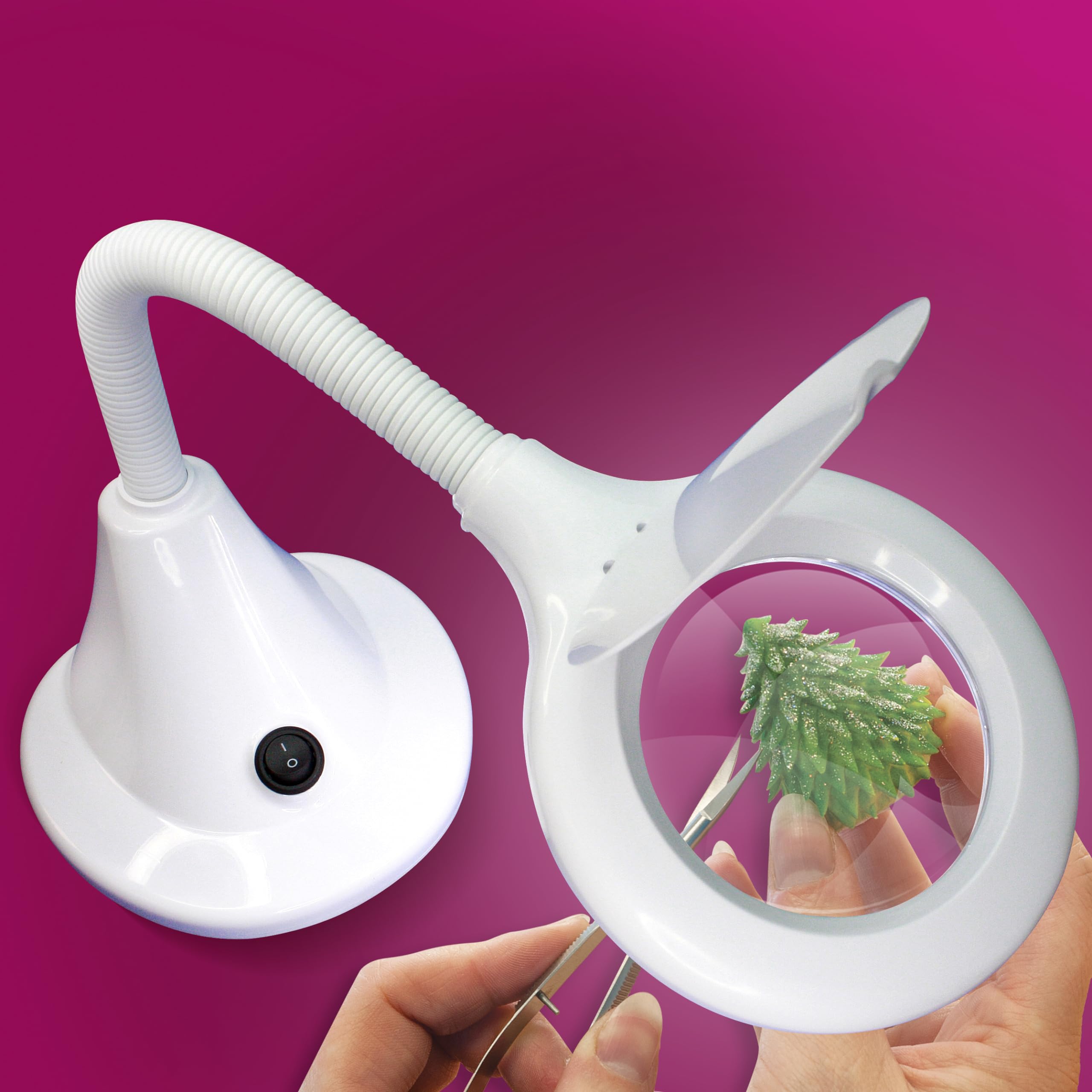 Lightcraft Lampe Loupe Compacte avec Cou Flexible - Objectif 100mm Grossissement 1.75x 18 LEDs - Loisirs, Artisanat, Electronique et Beauté