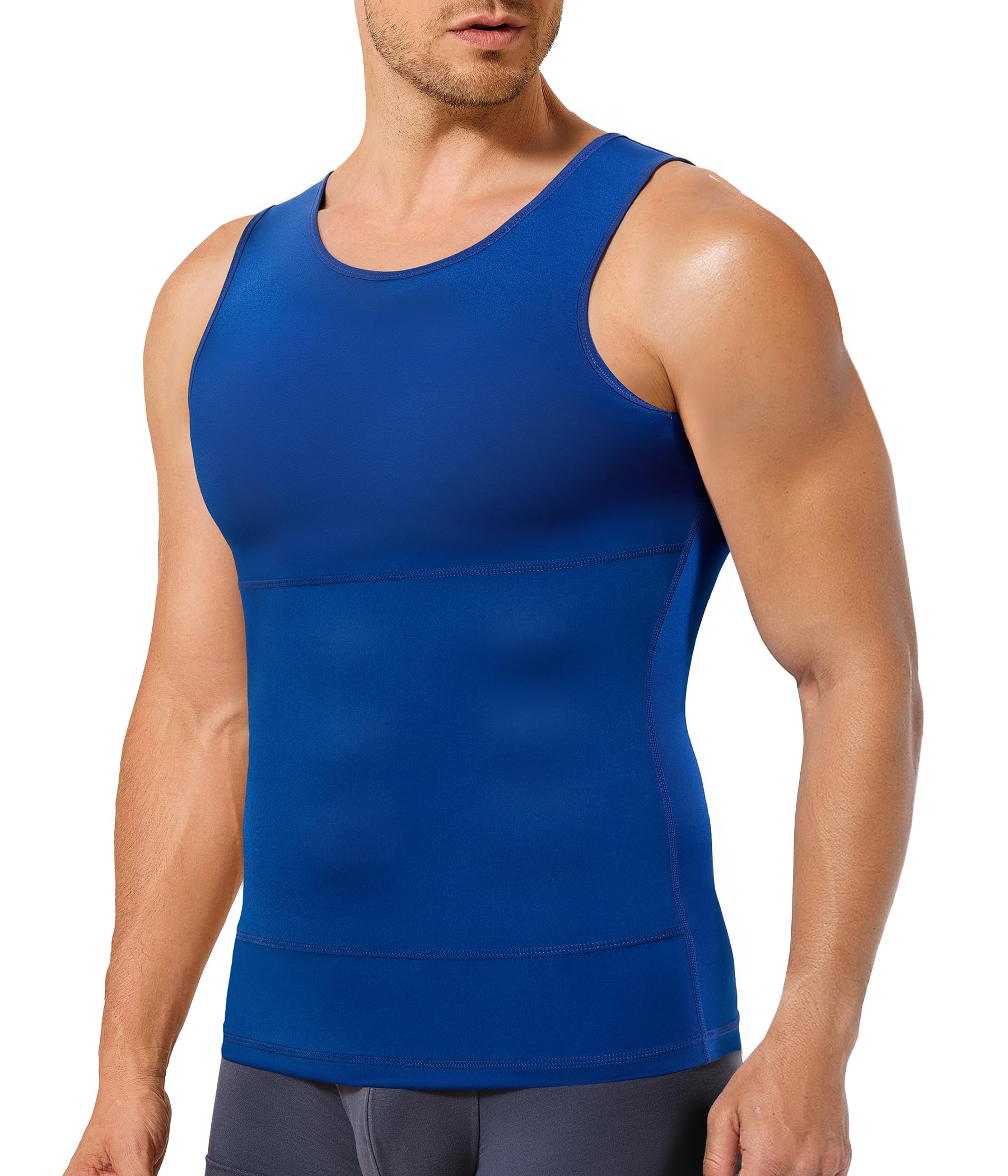 TAILONG Compression Shirt Men Shapewear Slimming Body Shaper Vest Compression Tank Top Undershirt