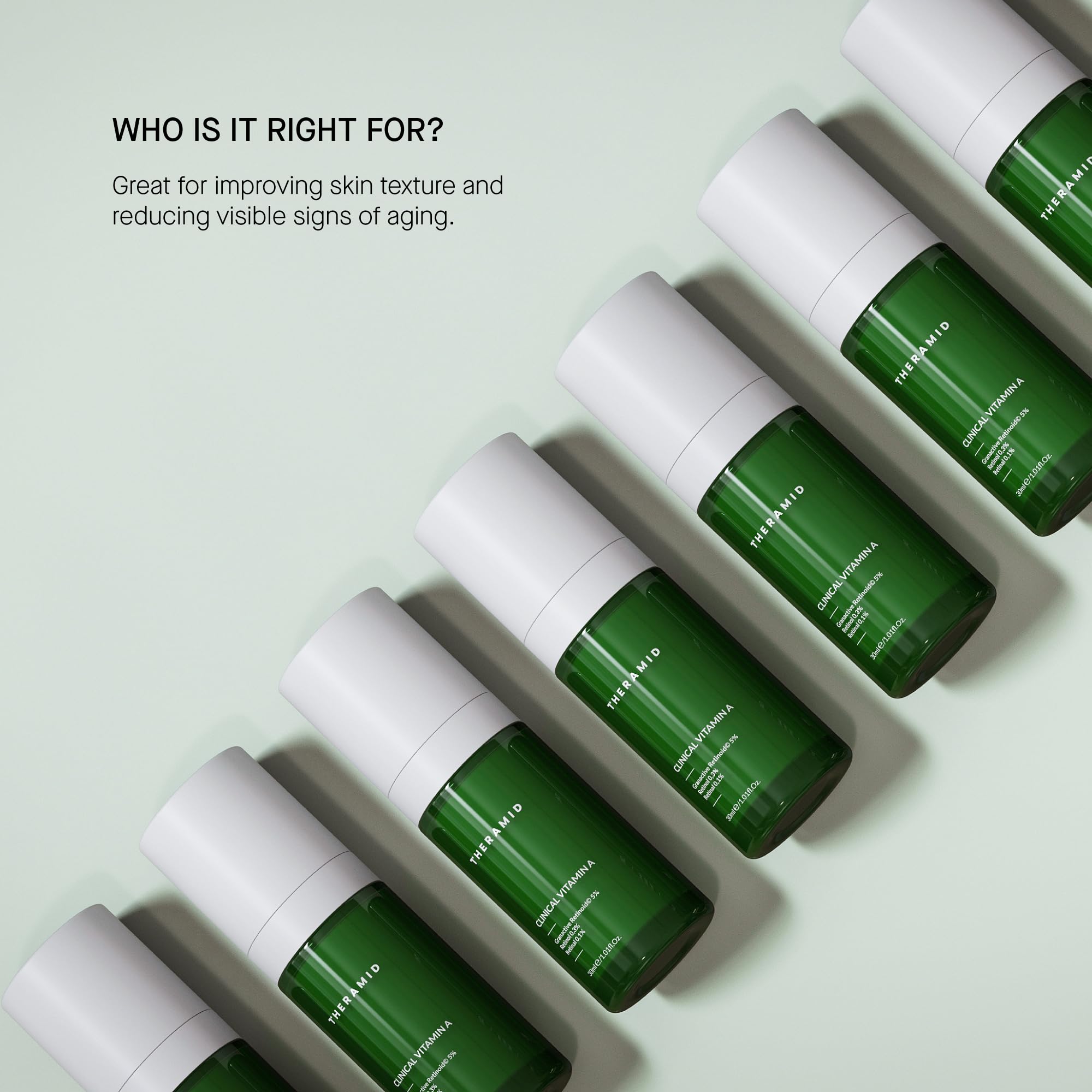 Theramid Clinical Vitamin A 30 ml – Trattamento antietà avanzato con 5% di Granactive Retinoid, 0,3% di retinolo e 0,1% di retinal incapsulato; riduce le rughe profonde e migliora la compattezza
