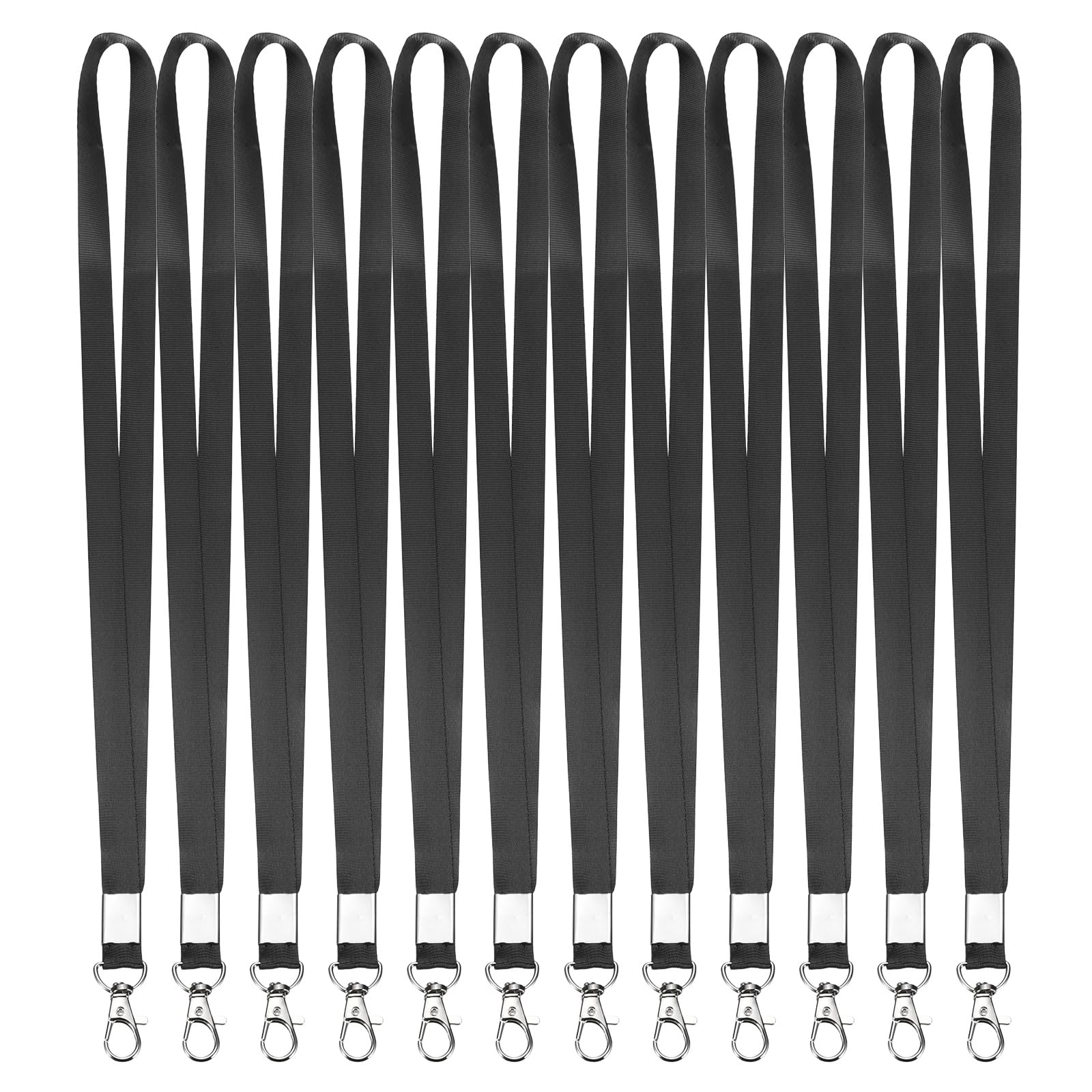 PATIKIL 25Pcs Lanyards Bulk, 18.1" Badge Lanyard Neck Polyester with Lobster Clasp for ID Badge Keys Worker Name Tag Wallet Cruise Phone Events Office, Black