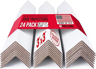 Extra-Wide 36" x 3" x 3" Reinforced Cardboard Edge Protectors (Pack of 24) – 0.225" Heavy-Duty Thickness – Cardboard Edge Protectors for Shipping – American Quality Pallet Edge Protector